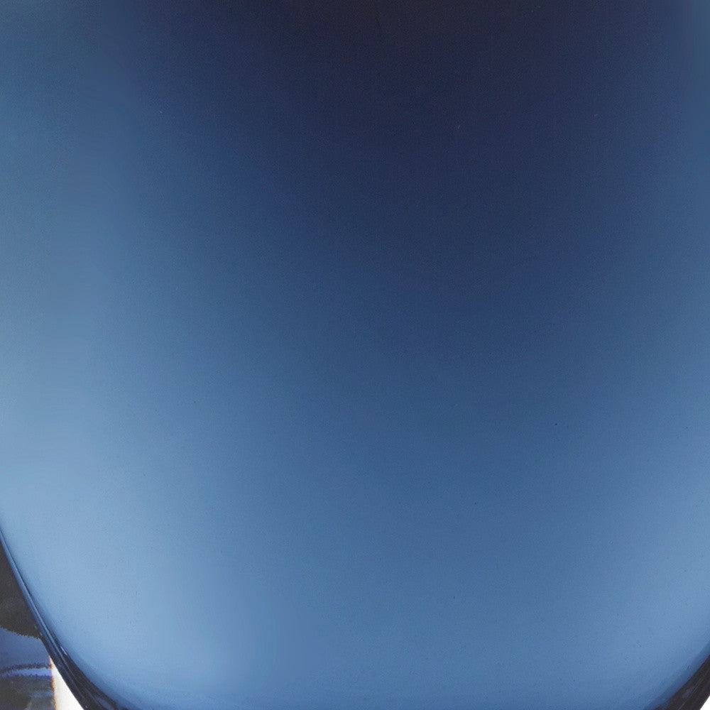 8" Midnight Blue And Clear Oval Crystal Glass Table Vase-Vases-DECOROLALA