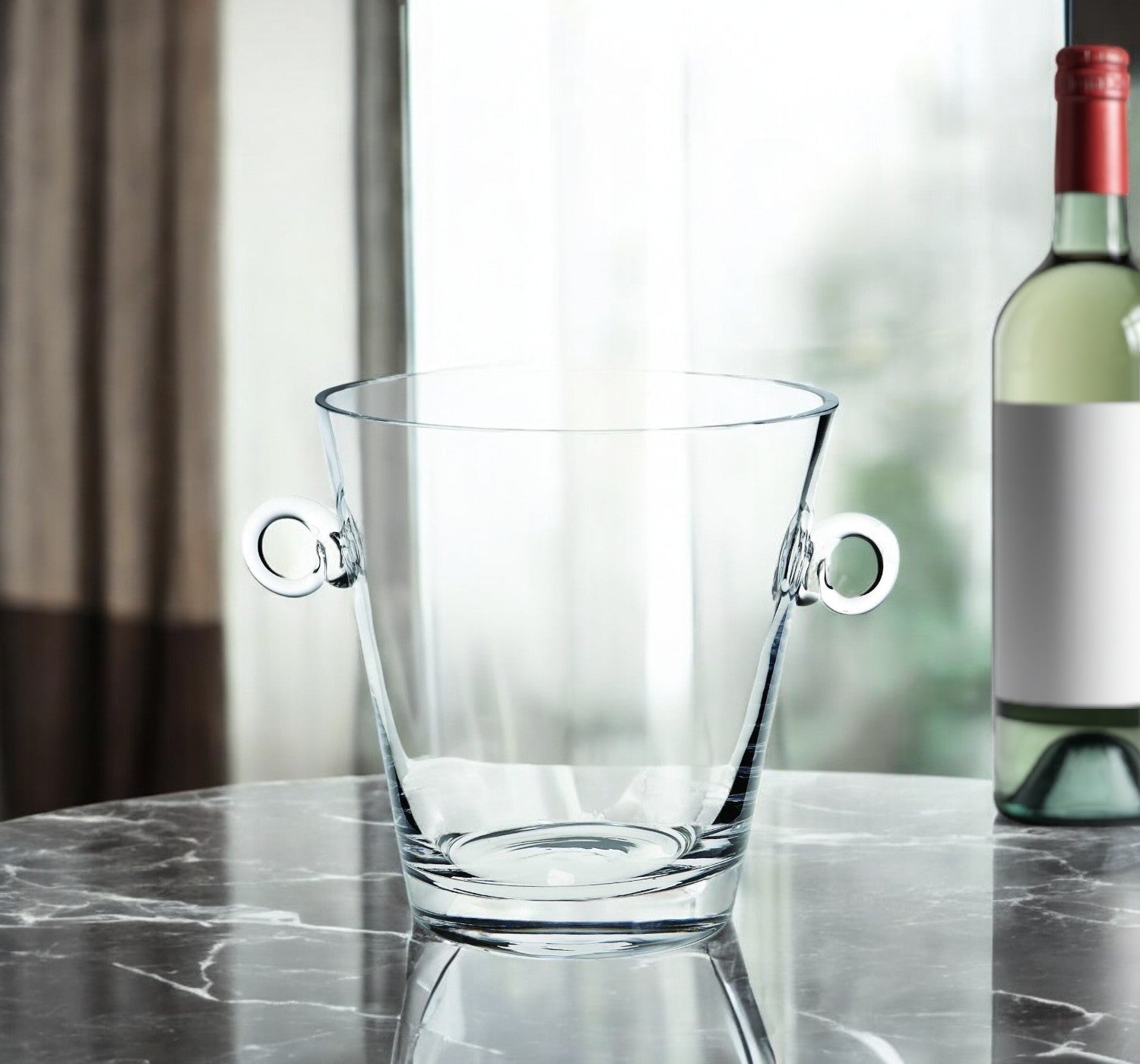 8 Mouth Blown European Glass Ice Bucket Or Cooler-Barware and Drinkware-DECOROLALA