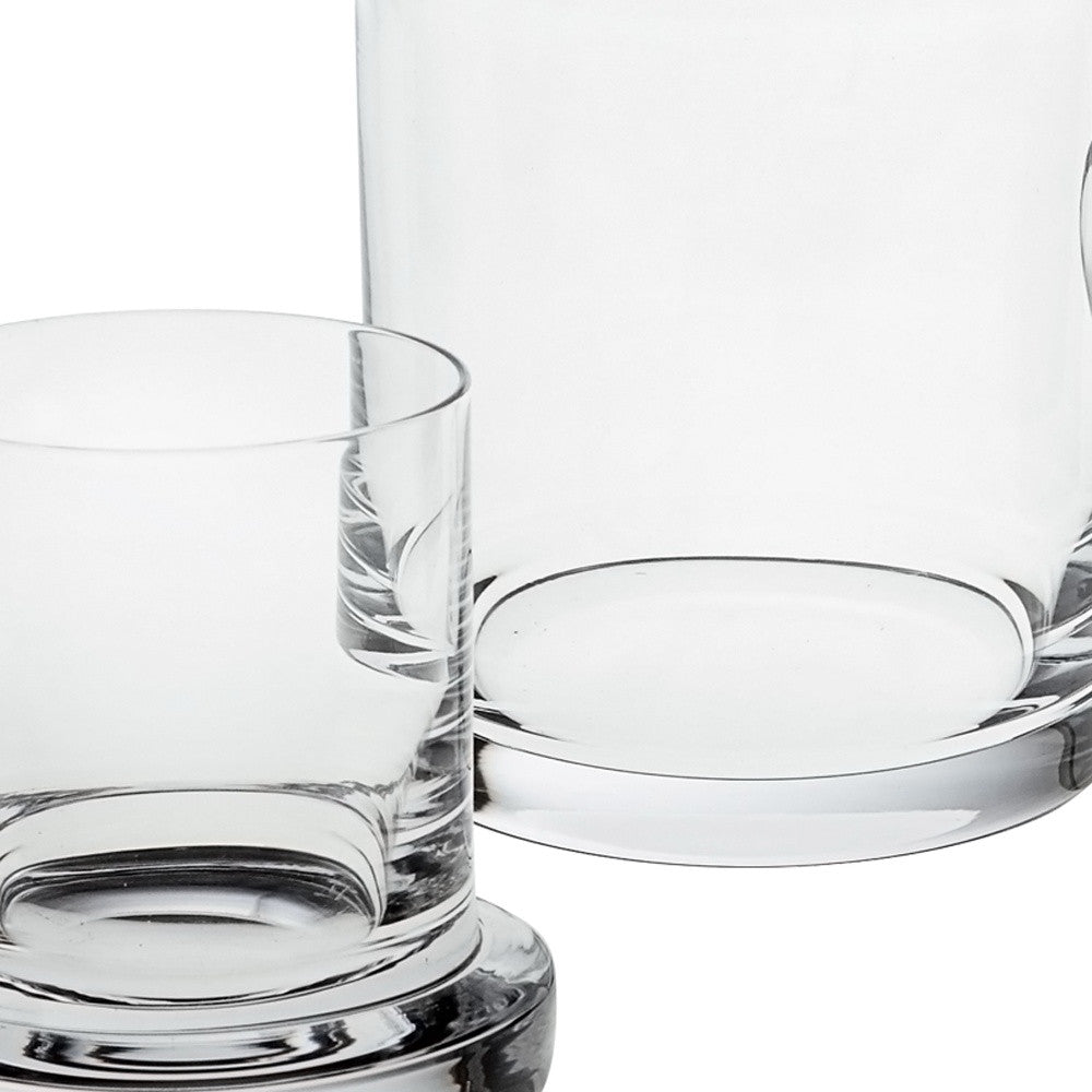 8 Mouth Blown Glass 2 Pc Bedside Or Desktop Carafe Set 24 Oz-Barware and Drinkware-DECOROLALA