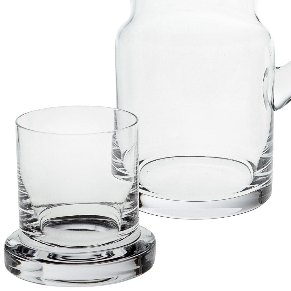 8 Mouth Blown Glass 2 Pc Bedside Or Desktop Carafe Set 24 Oz-Barware and Drinkware-DECOROLALA