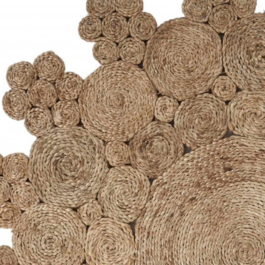 8' Natural Jute Hand Braided Round Rug-Area Rugs-DECOROLALA