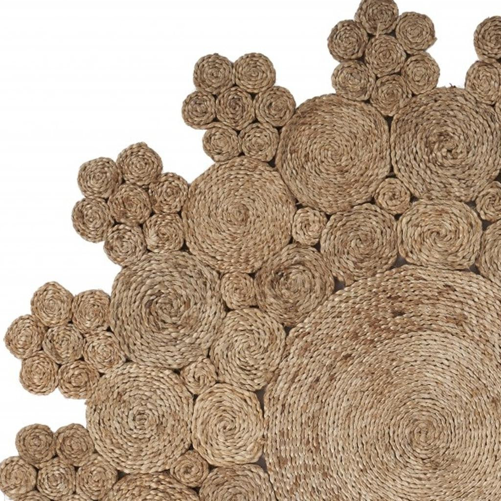 8' Natural Jute Hand Braided Round Rug-Area Rugs-DECOROLALA