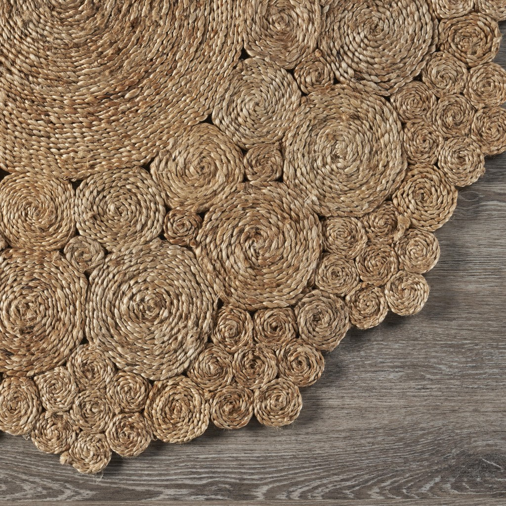 8' Natural Jute Hand Braided Round Rug-Area Rugs-DECOROLALA