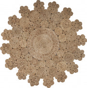 8' Natural Jute Hand Braided Round Rug-Area Rugs-DECOROLALA
