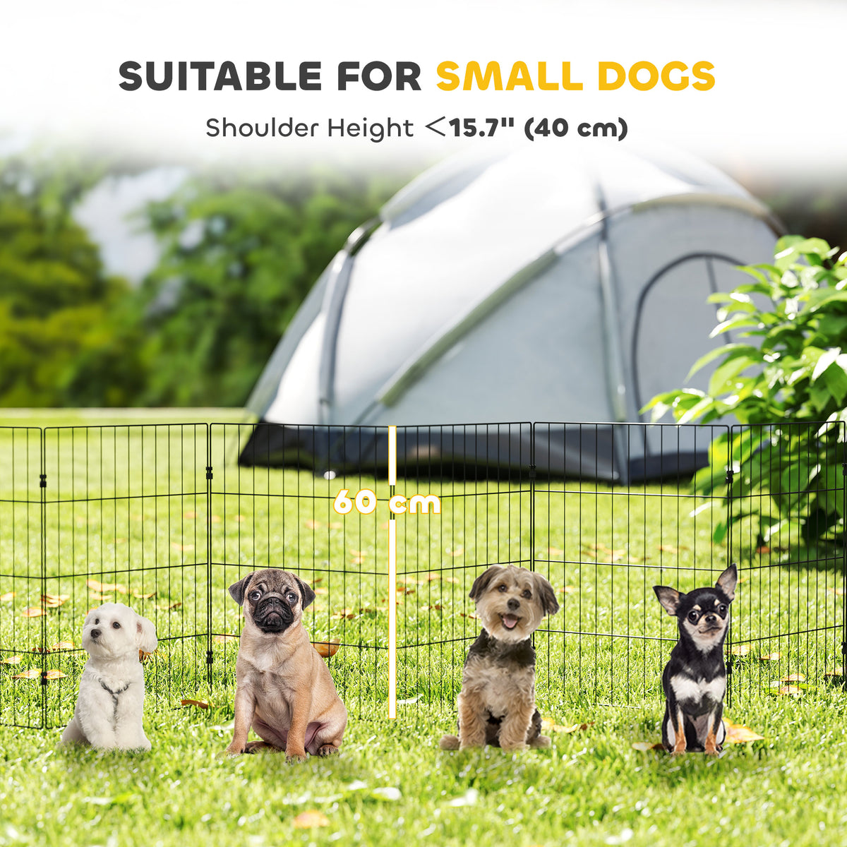 8-Panel Foldable Metal Dog Playpen - Black 20" x 24" Panels-Dogs-DECOROLALA