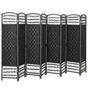 8 Panel Folding Room Divider - Black 67" Privacy Screen-Home Furnishings > Living Room Furniture > Room Dividers-DECOROLALA