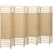 8-Panel Folding Room Divider - Natural 67" Privacy Screen-Home Furnishings > Living Room Furniture > Room Dividers-DECOROLALA
