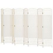 8-Panel Folding Room Divider - White 67" Privacy Screen-Home Furnishings > Living Room Furniture > Room Dividers-DECOROLALA