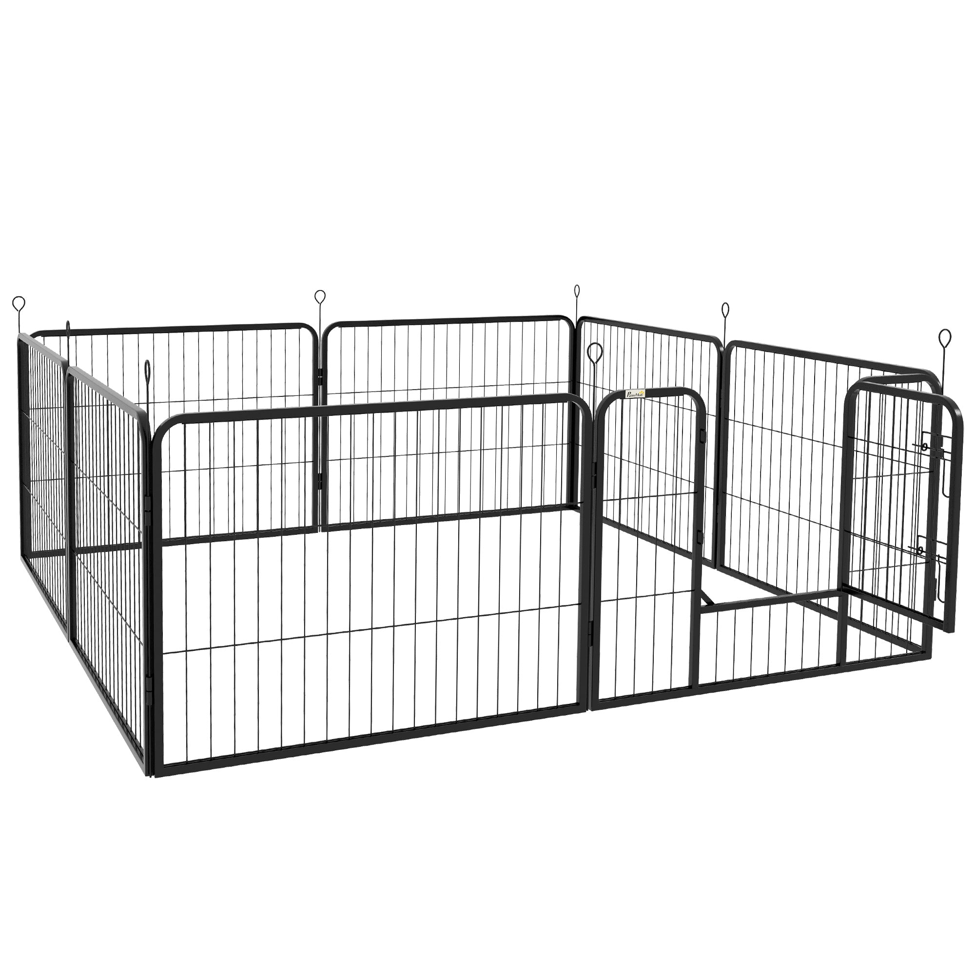 8-Panel Heavy Duty Dog Playpen - 23.5" Gray Steel Fence-Dogs-DECOROLALA