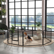8-Panel Heavy Duty Dog Playpen - 23.5" Gray Steel Fence-Dogs-DECOROLALA