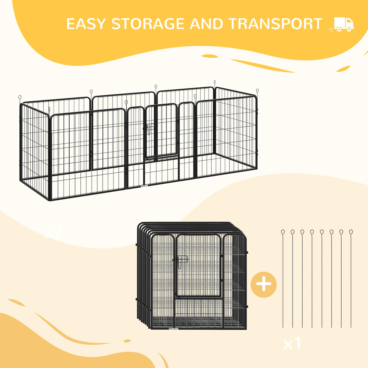 8-Panel Heavy-Duty Metal Pet Playpen - Black 31.5"H-Dogs-DECOROLALA