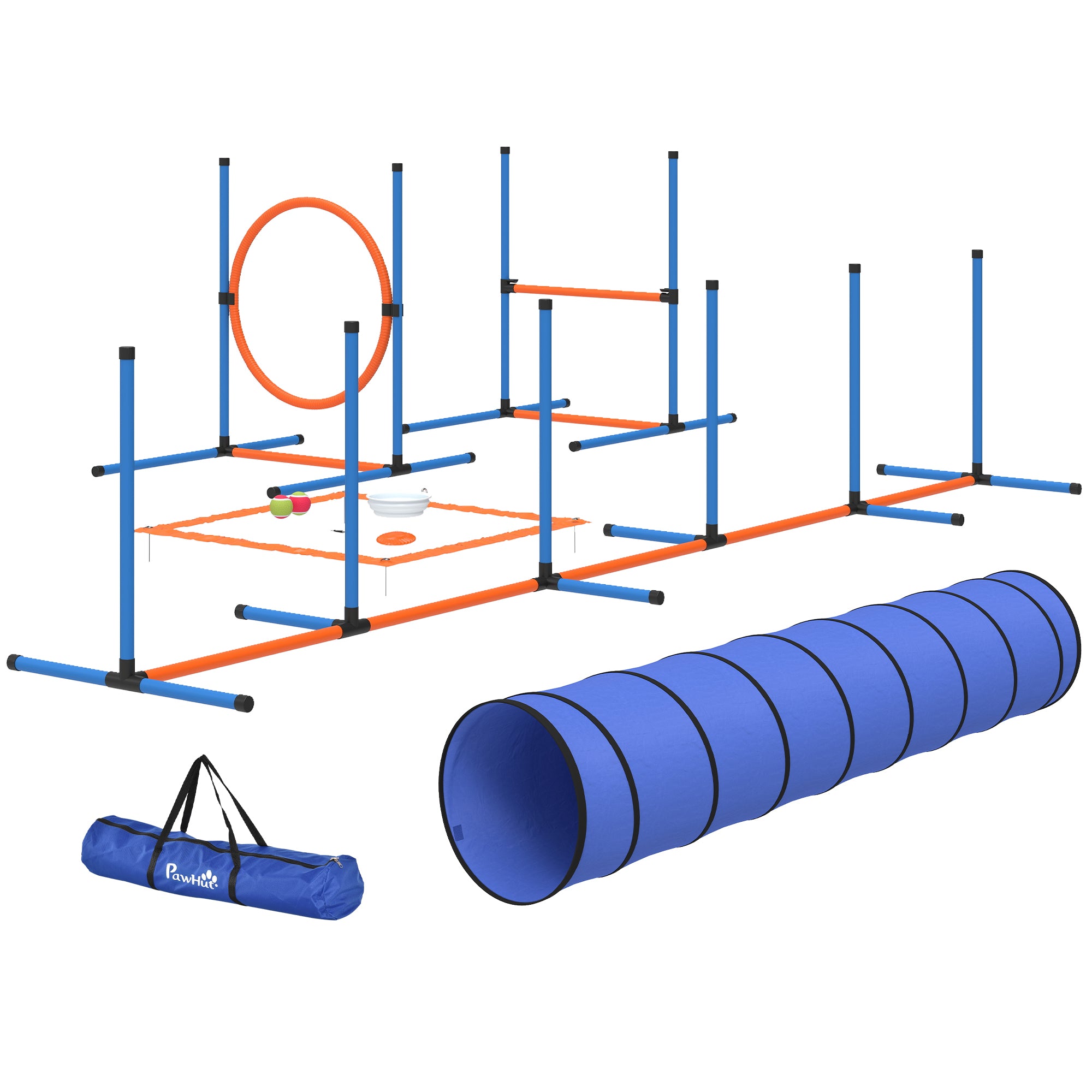 8-Piece Dog Agility Training Equipment Set with Carrying Bag-Dogs-DECOROLALA