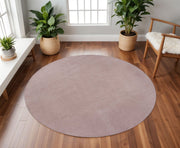 8' Pink Hand Woven Round Rug-Area Rugs-DECOROLALA