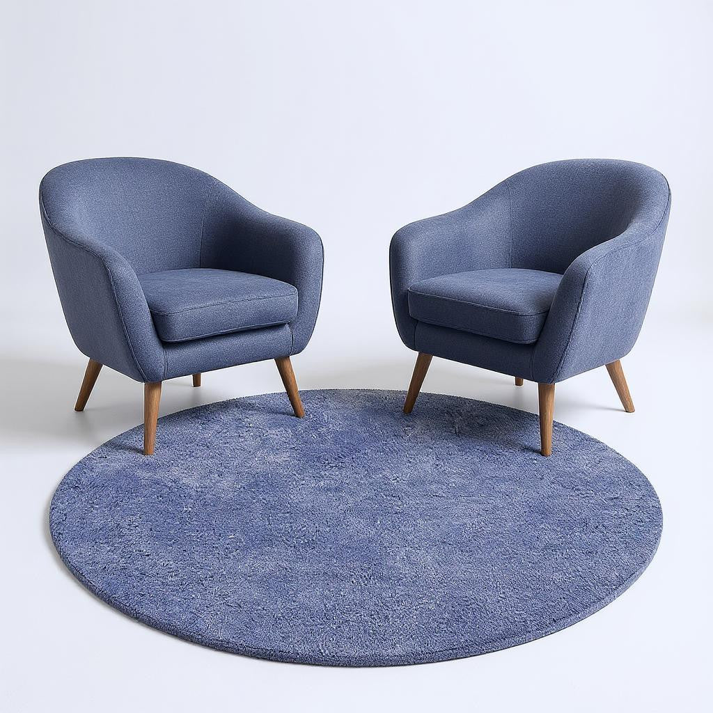 8' Purple Hand Woven Round Rug-Area Rugs-DECOROLALA