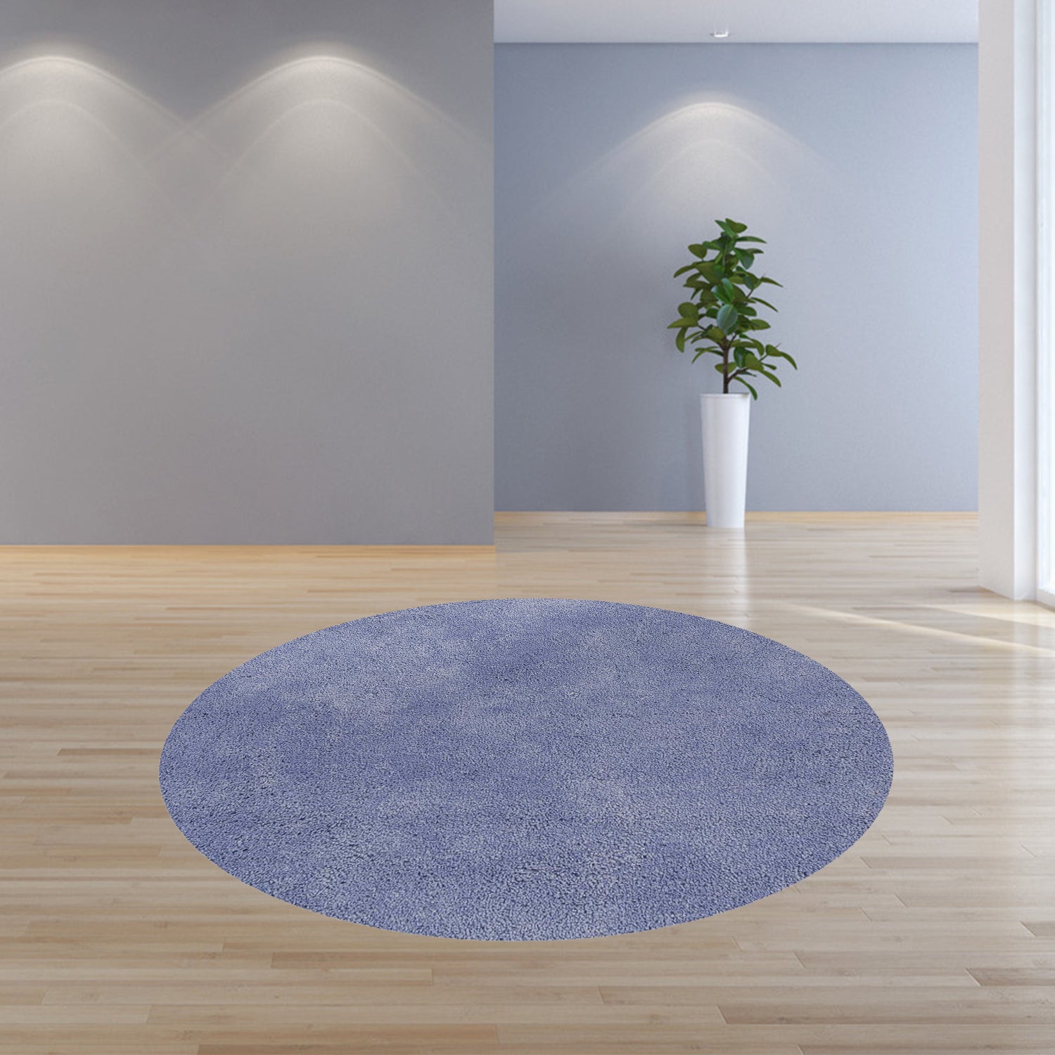 8' Purple Hand Woven Round Rug-Area Rugs-DECOROLALA