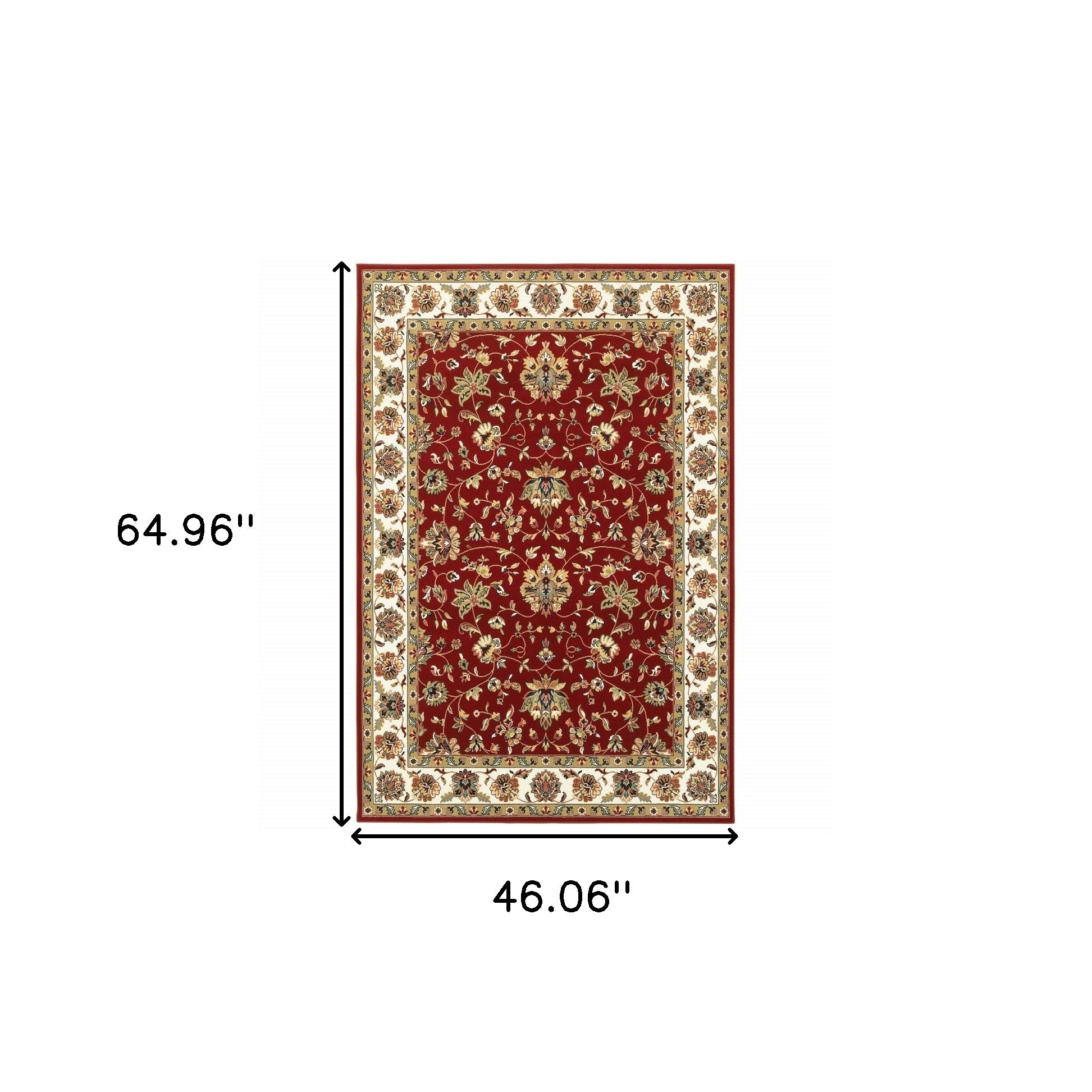 8' Red And Ivory Runner Rug-Area Rugs-DECOROLALA