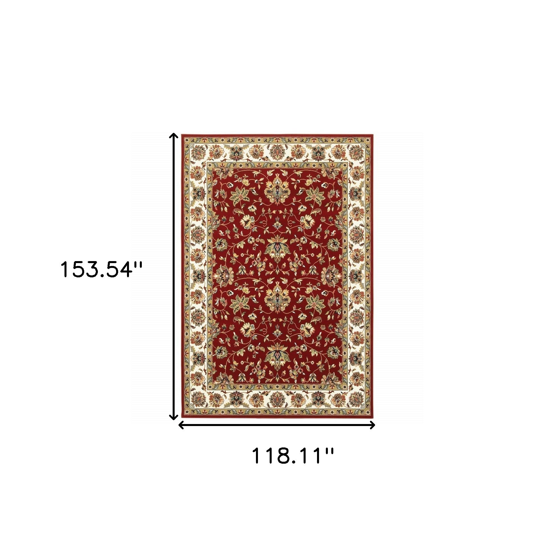 8' Red And Ivory Runner Rug-Area Rugs-DECOROLALA