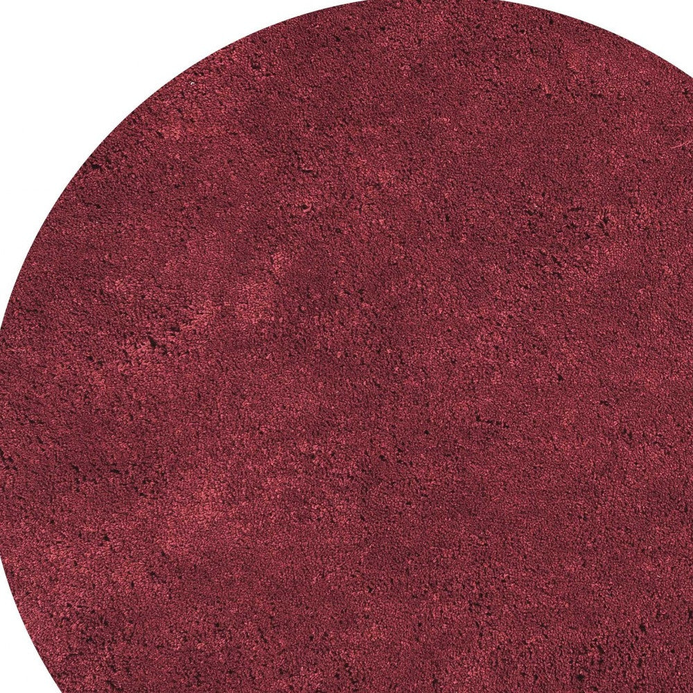 8' Red Hand Woven Round Rug-Area Rugs-DECOROLALA