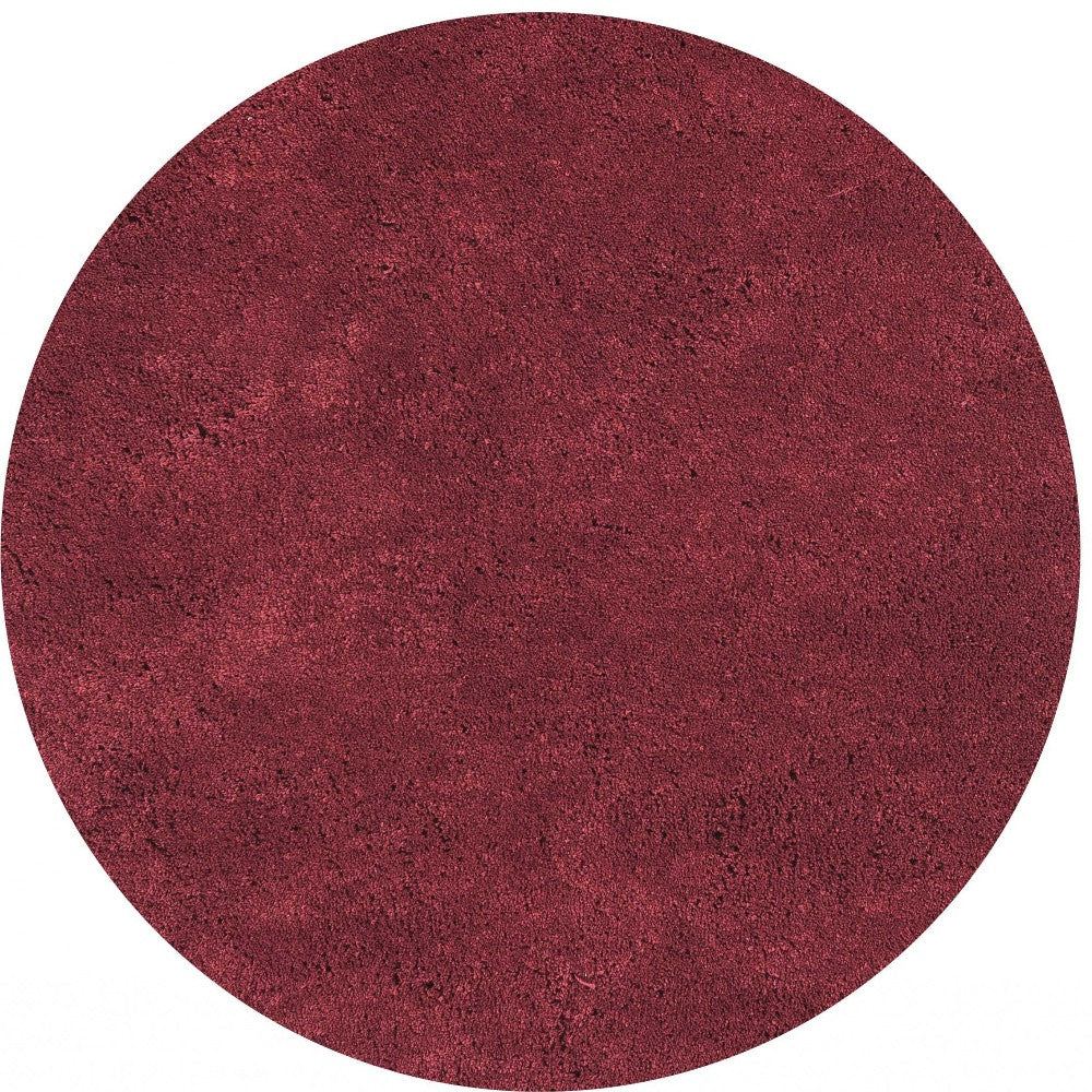 8' Red Hand Woven Round Rug-Area Rugs-DECOROLALA