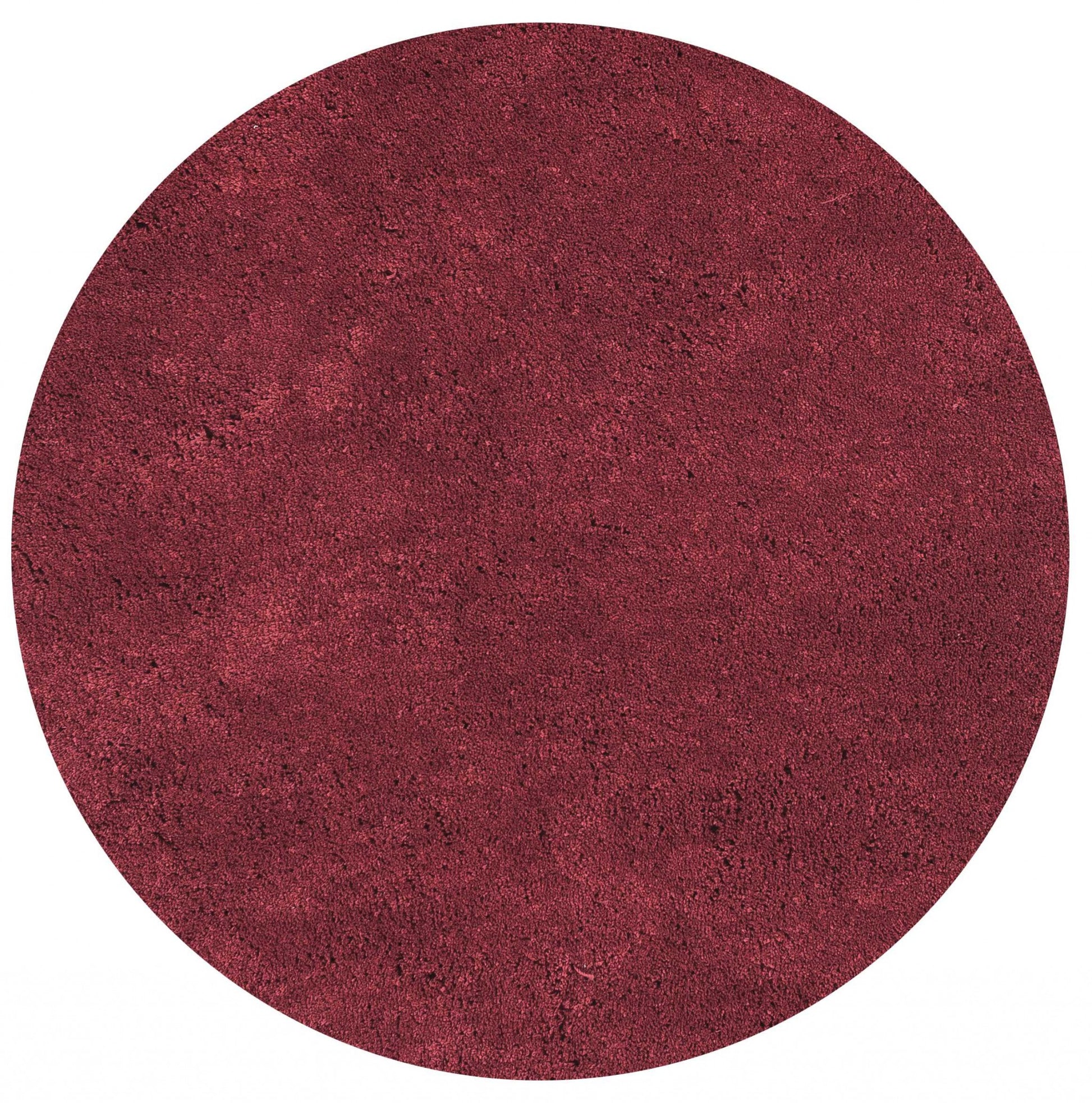 8' Red Hand Woven Round Rug-Area Rugs-DECOROLALA