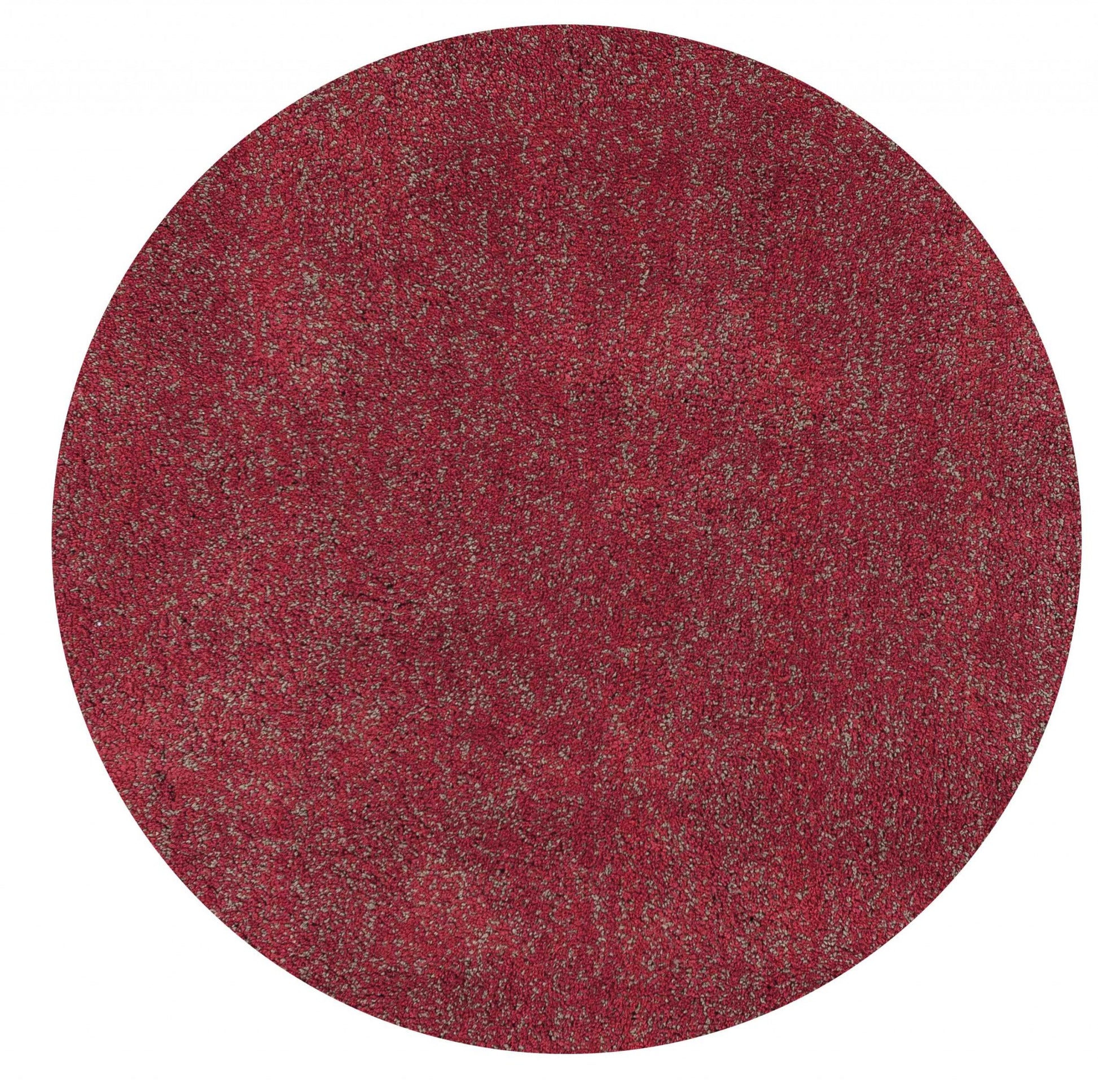 8' Red Hand Woven Round Rug-Area Rugs-DECOROLALA