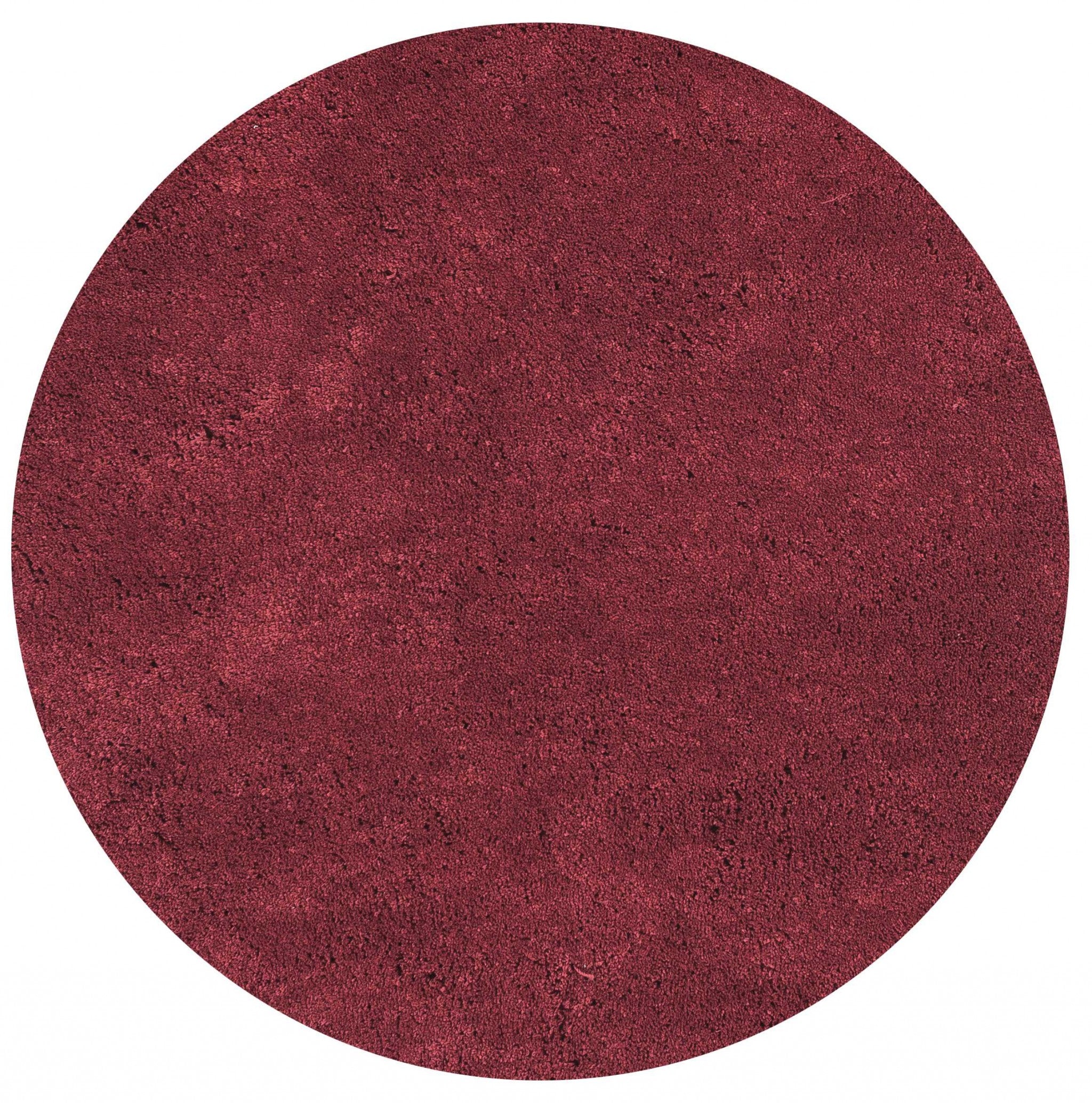 8' Red Hand Woven Round Rug-Area Rugs-DECOROLALA