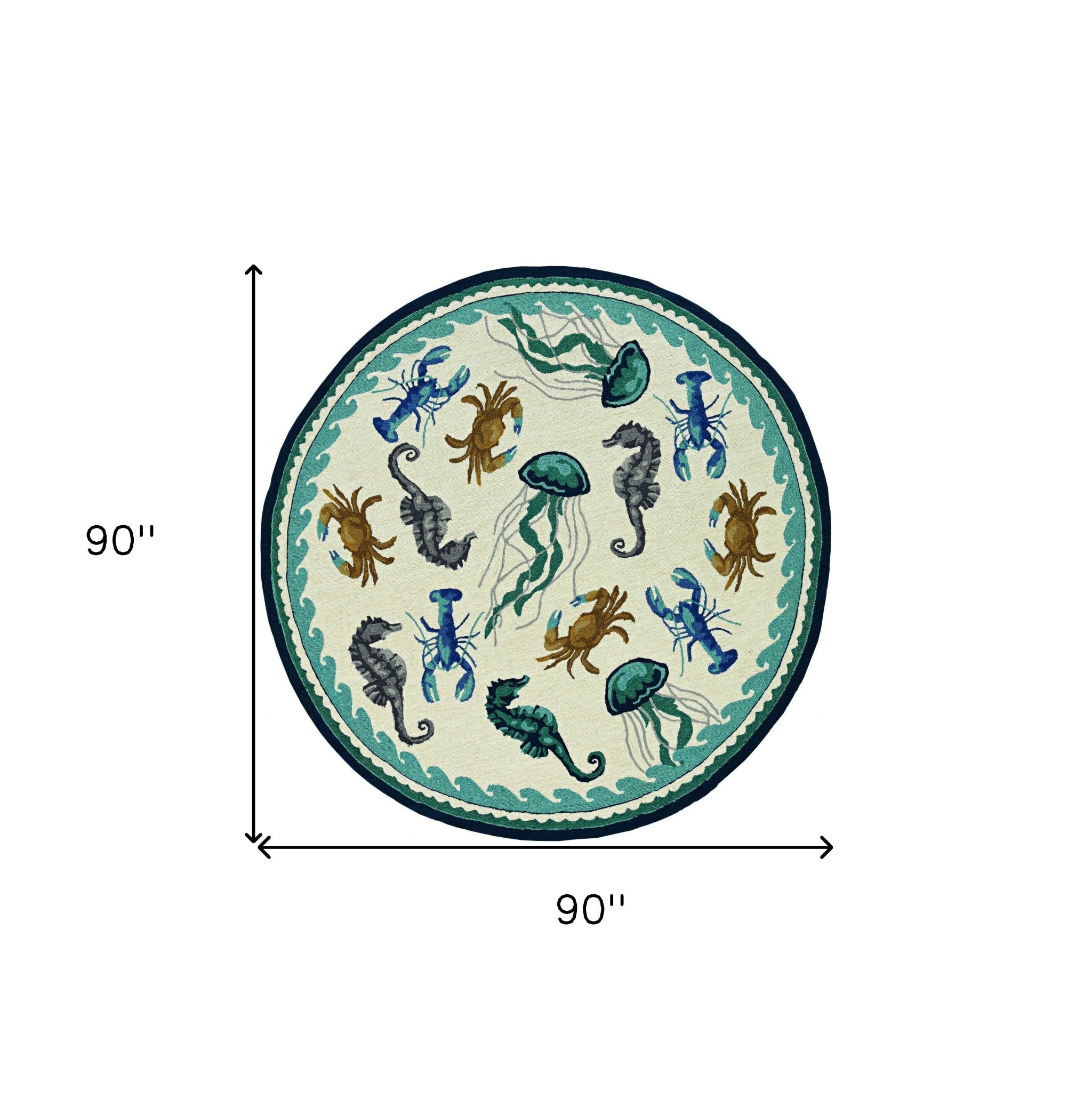 8' Round Hand Tufted Area Rug With UV Protection-Area Rugs-DECOROLALA