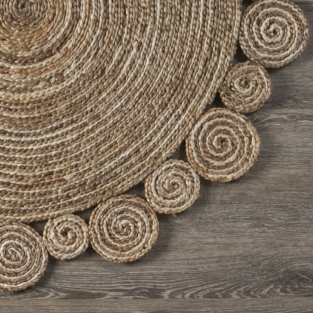 8’ Round Natural Coiled Area Rug-Area Rugs-DECOROLALA