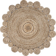 8’ Round Natural Coiled Area Rug-Area Rugs-DECOROLALA