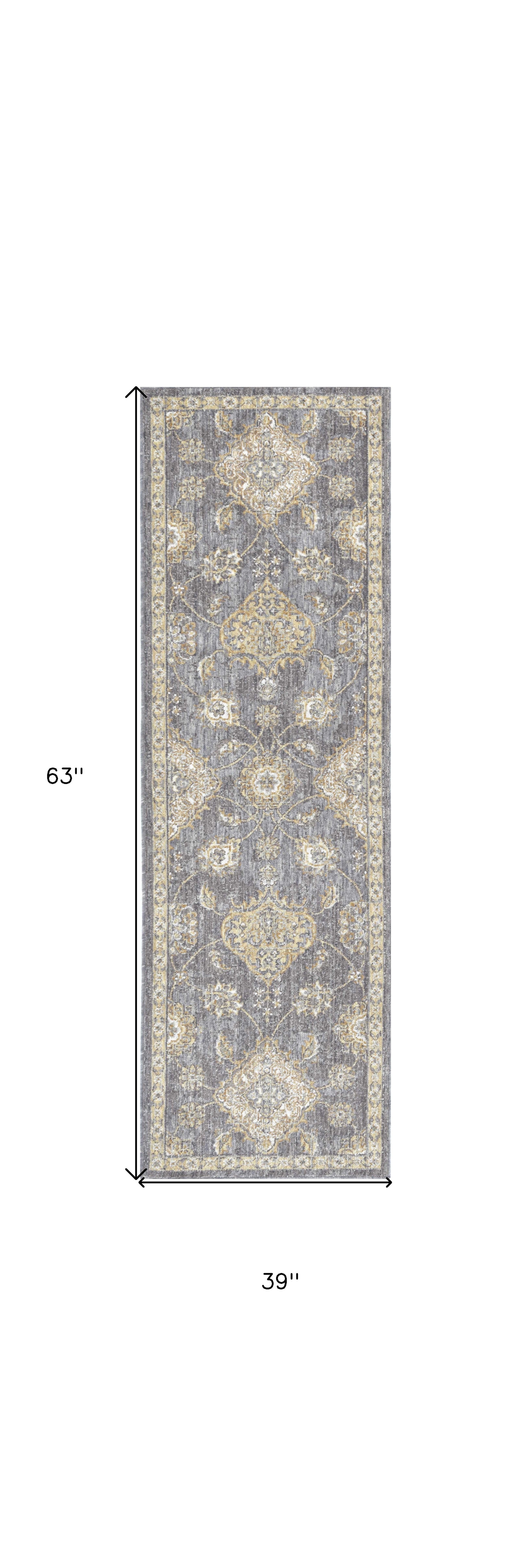 8' Sage Orange And White Wool Floral Distressed Runner Rug-Area Rugs-DECOROLALA
