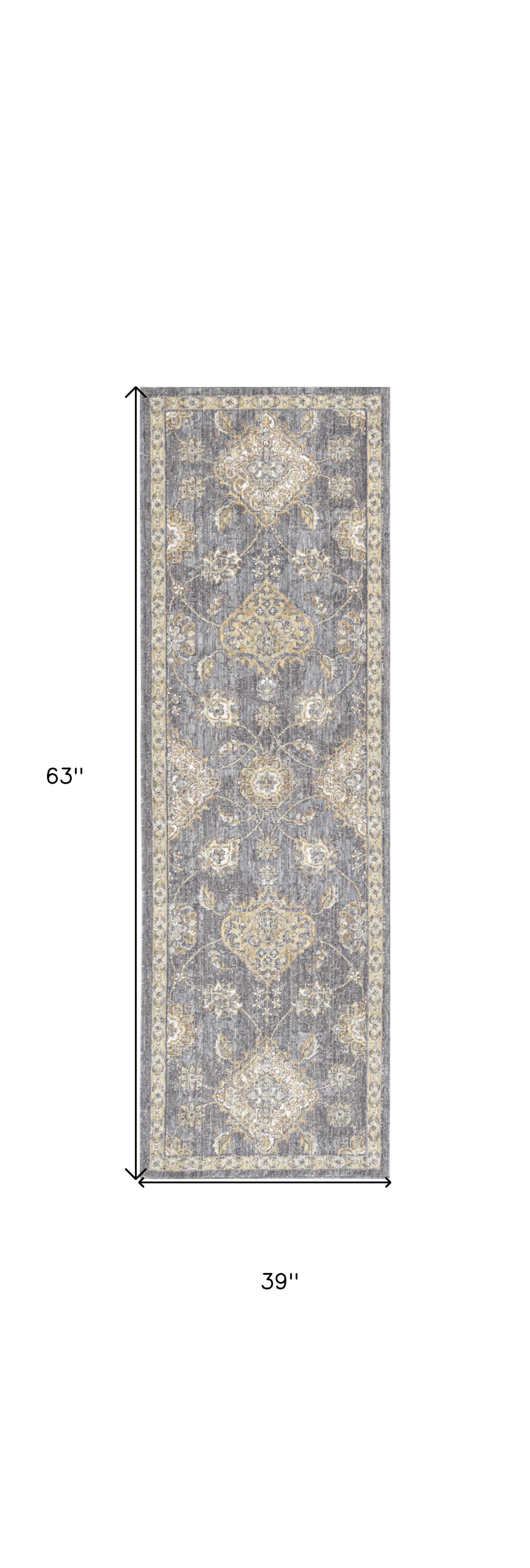 8' Sage Orange And White Wool Floral Distressed Runner Rug-Area Rugs-DECOROLALA