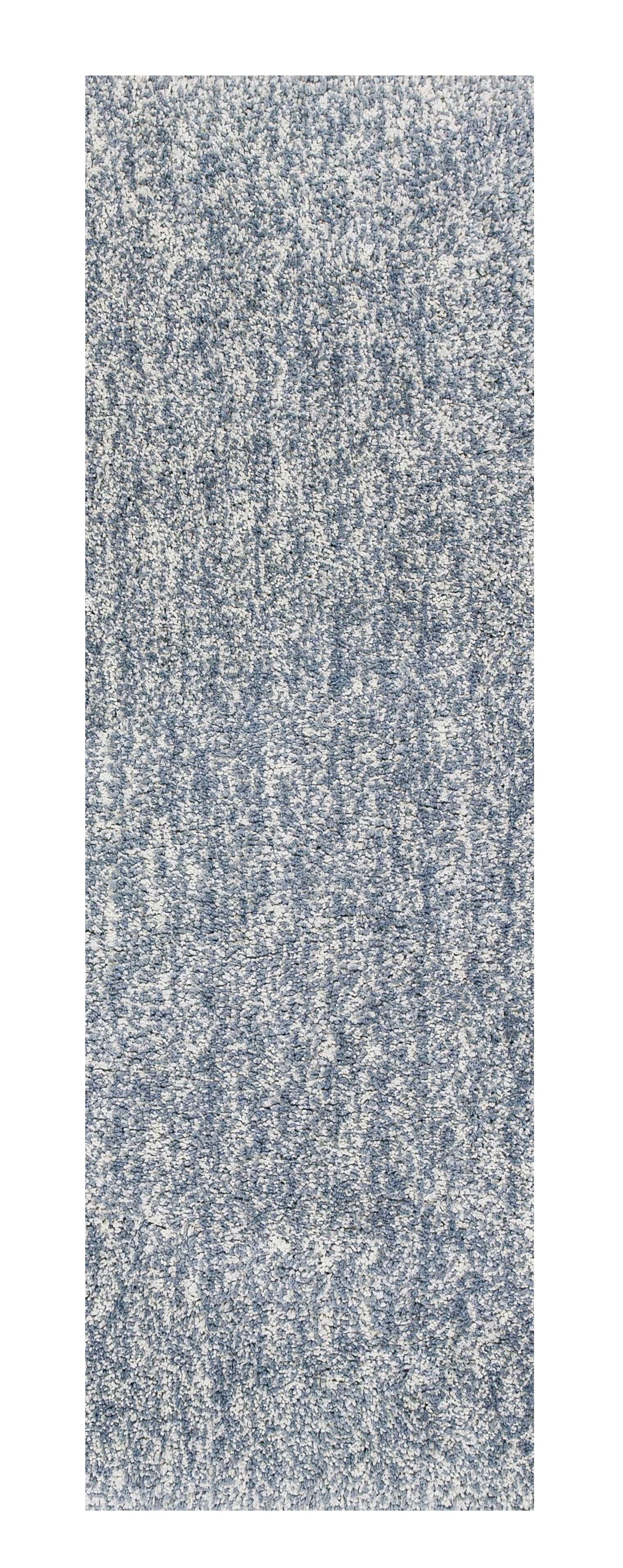 8' Slate Blue And Ivory Abstract Hand Woven Round Rug-Area Rugs-DECOROLALA