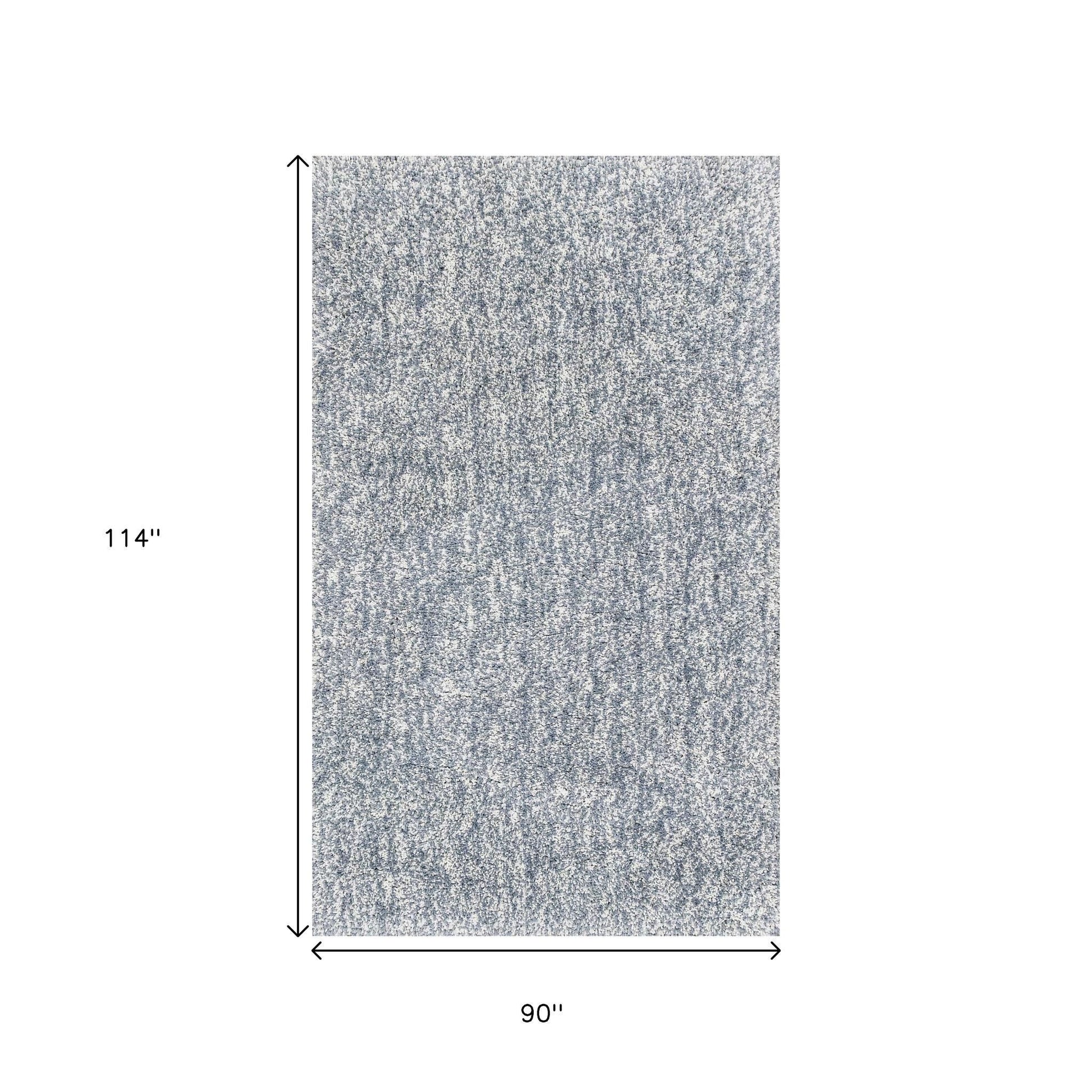 8' Slate Blue And Ivory Abstract Hand Woven Round Rug-Area Rugs-DECOROLALA