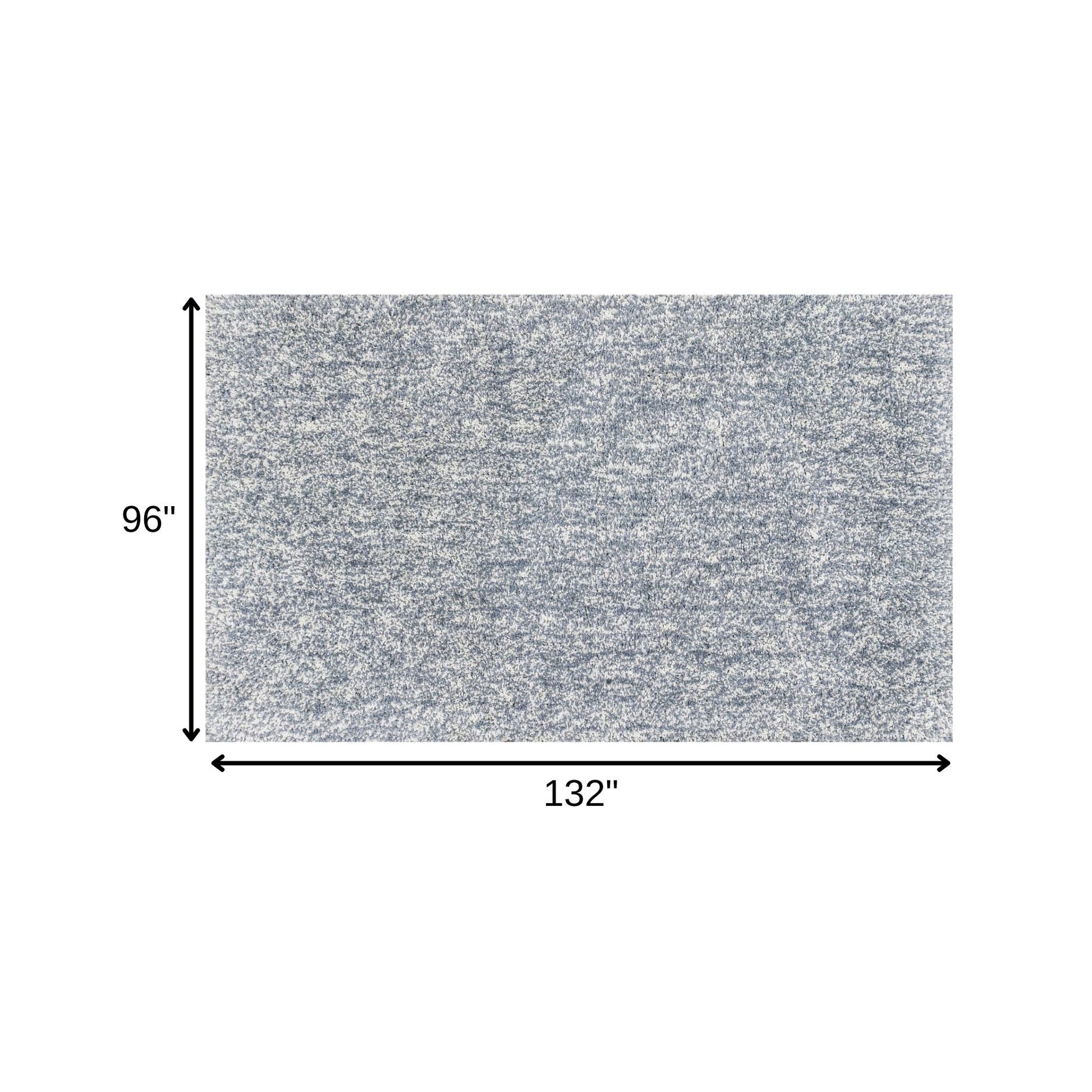 8' Slate Blue And Ivory Abstract Hand Woven Round Rug-Area Rugs-DECOROLALA