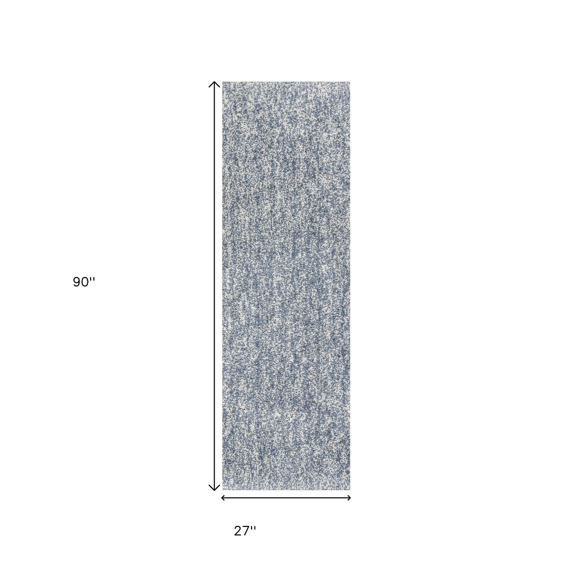 8' Slate Blue And Ivory Abstract Hand Woven Round Rug-Area Rugs-DECOROLALA