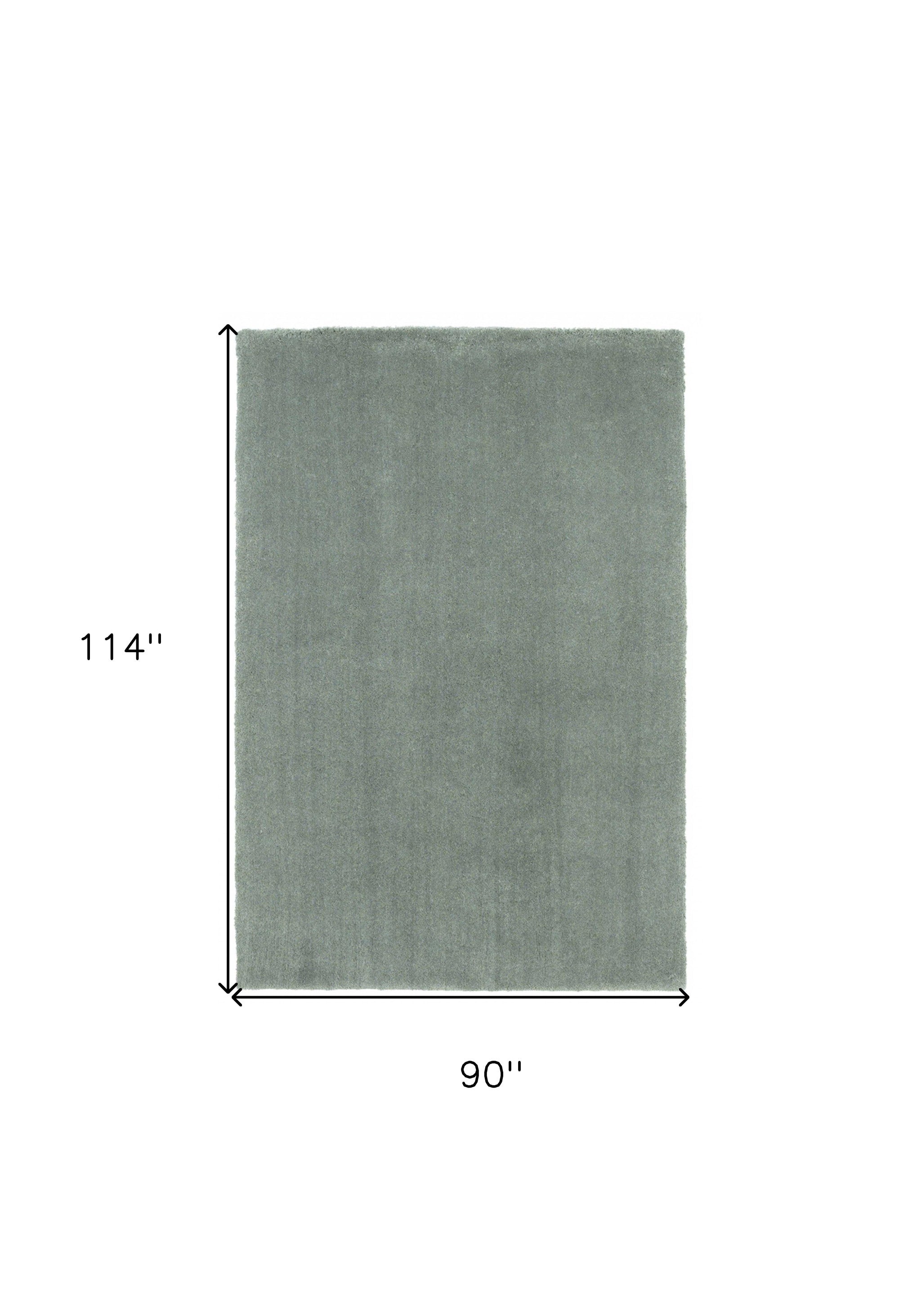 8' Slate Blue Hand Woven Round Rug-Area Rugs-DECOROLALA