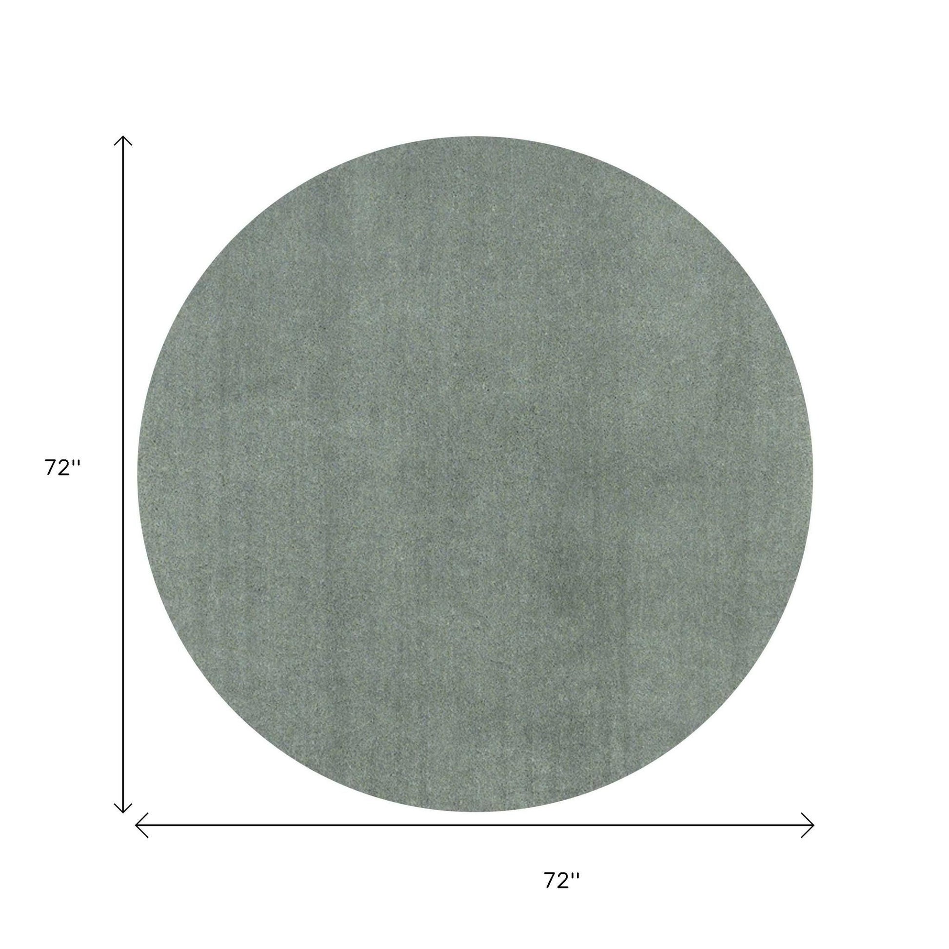 8' Slate Blue Hand Woven Round Rug-Area Rugs-DECOROLALA