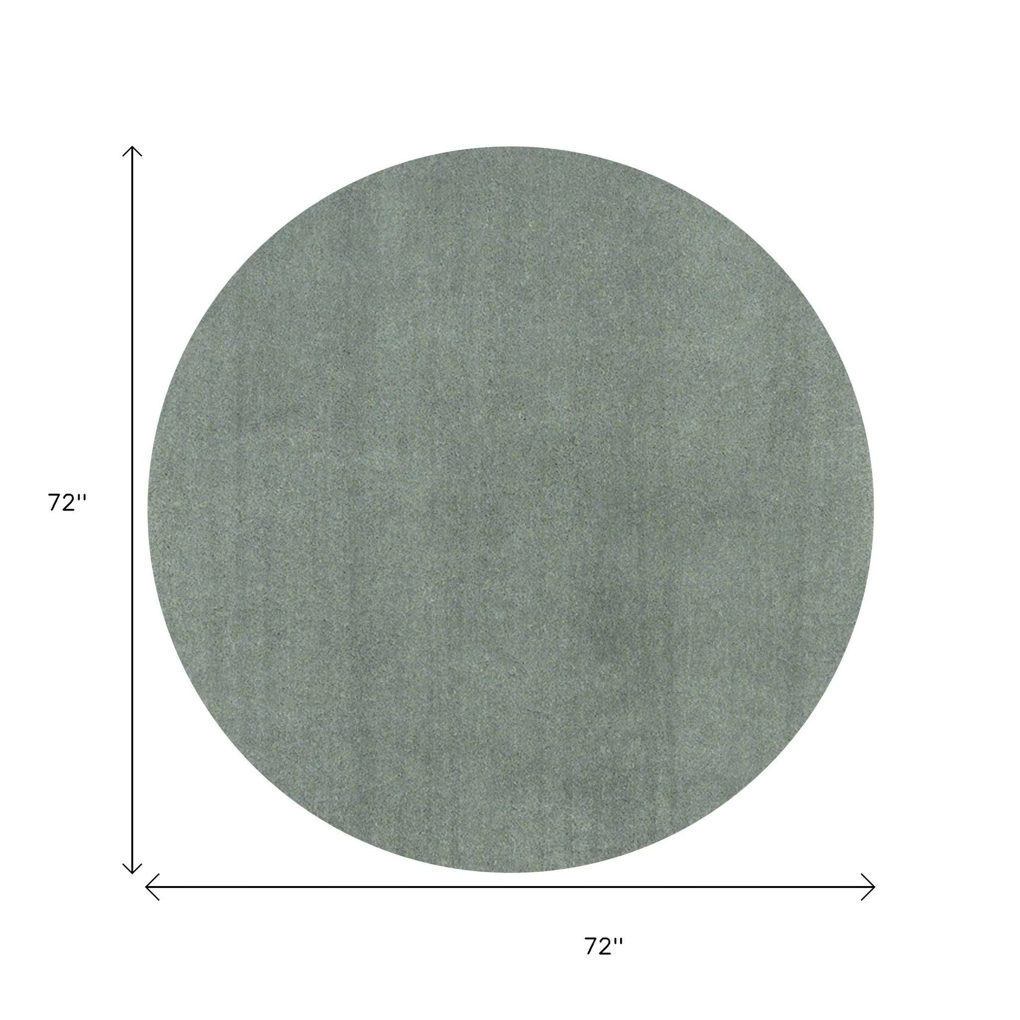 8' Slate Blue Hand Woven Round Rug-Area Rugs-DECOROLALA