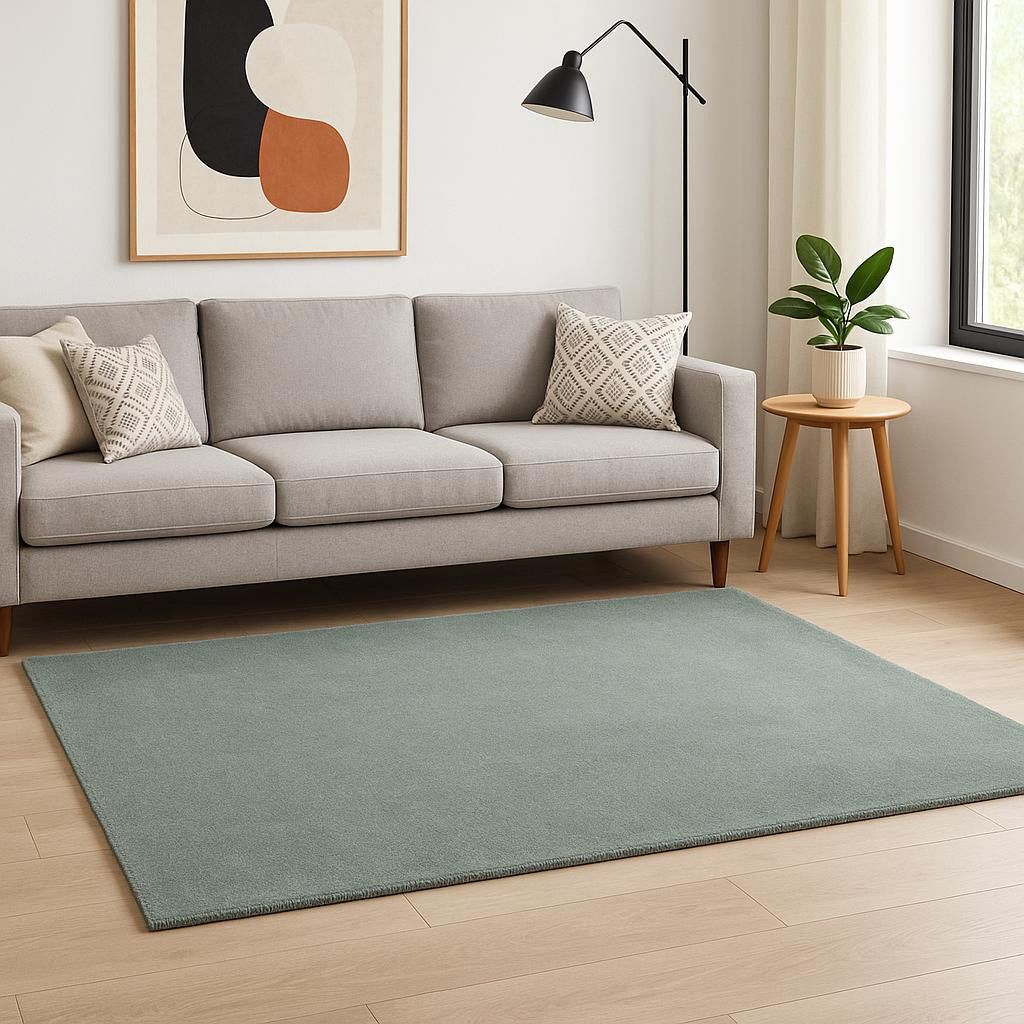 8' Slate Blue Hand Woven Round Rug-Area Rugs-DECOROLALA