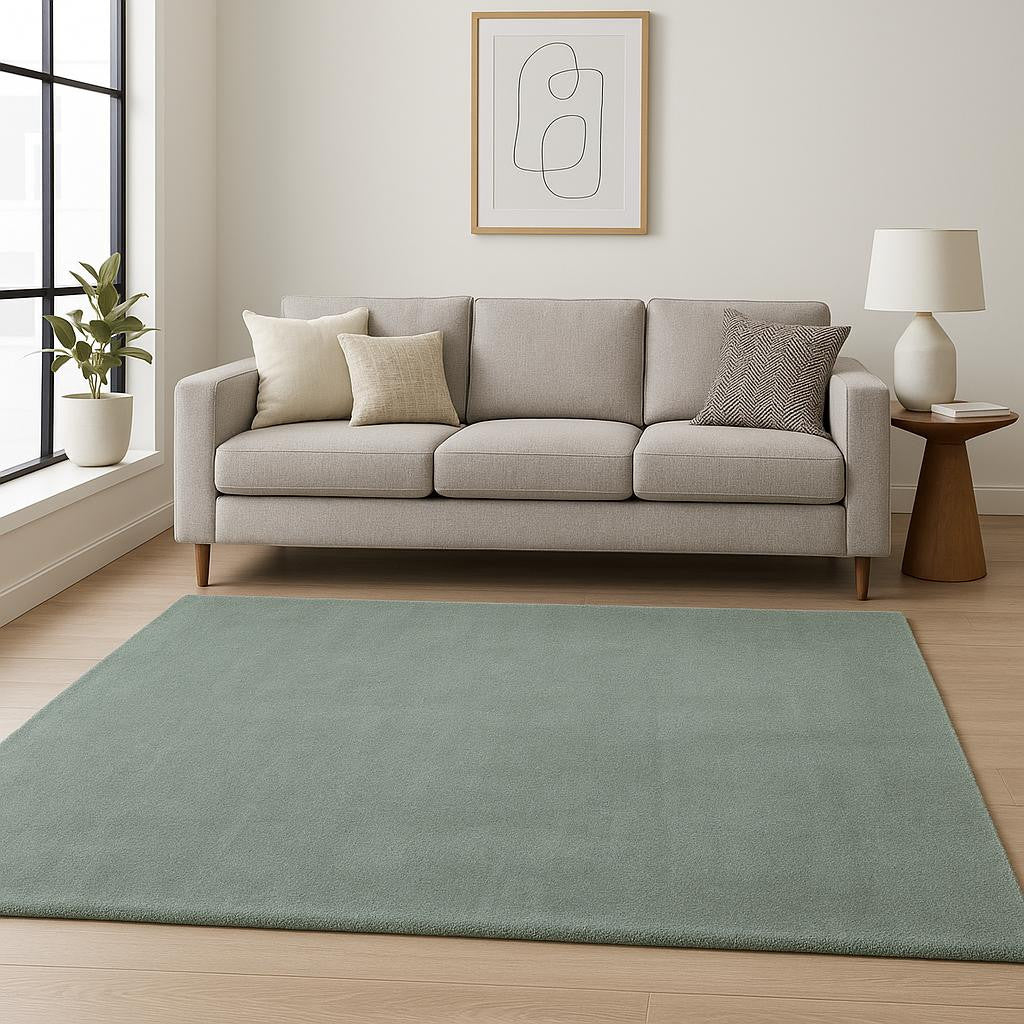 8' Slate Blue Hand Woven Round Rug-Area Rugs-DECOROLALA