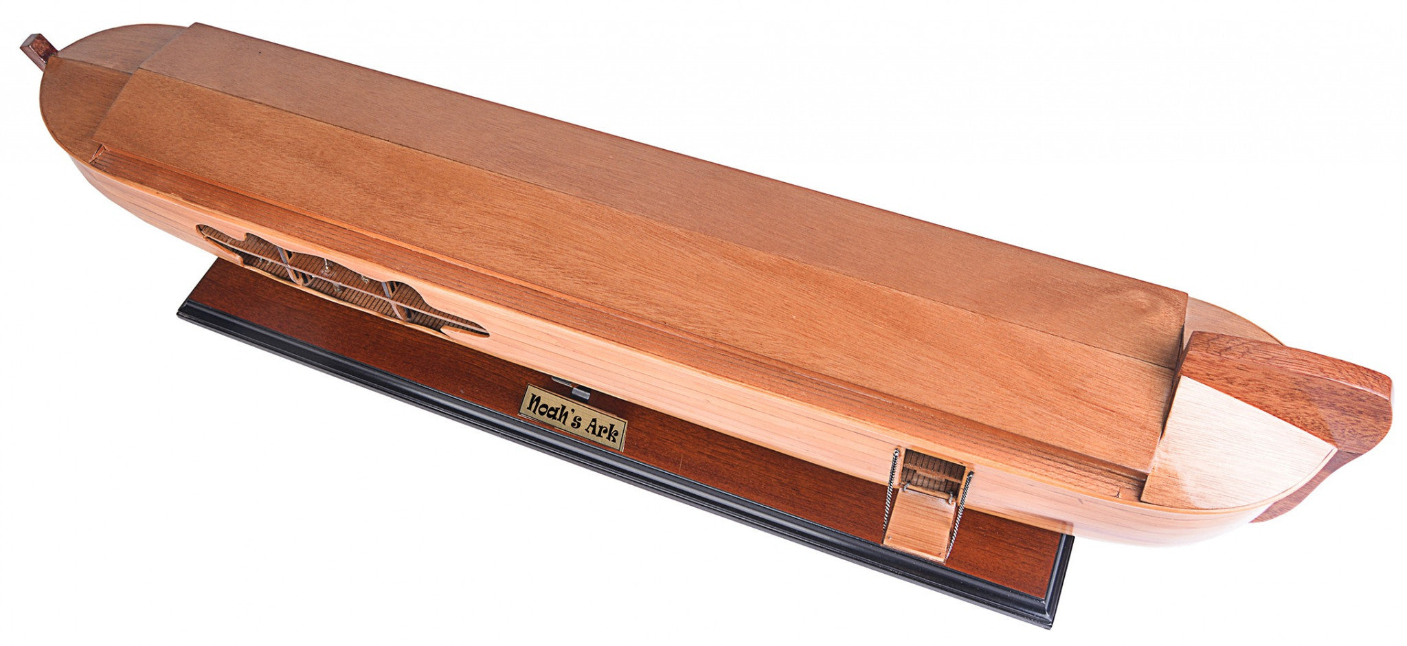 8" Wooden Manufactured Wood Hand Painted Decorative Boat-Sculptures-DECOROLALA