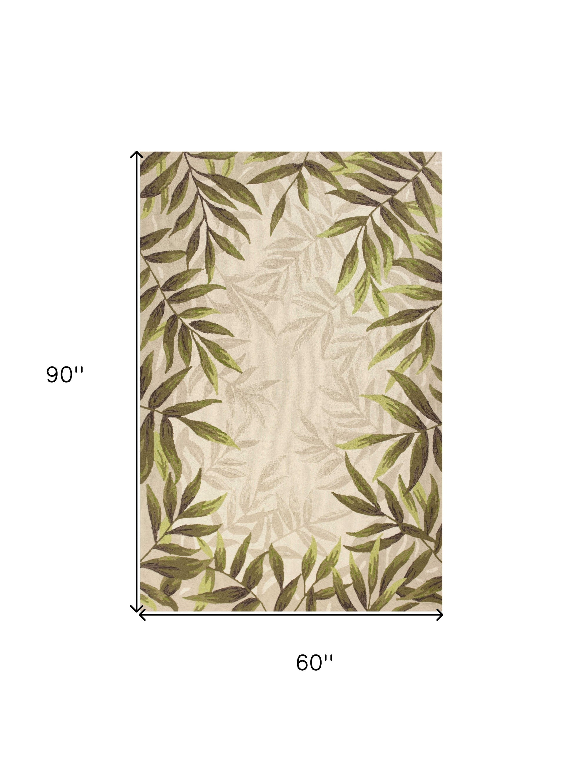 8' X 10' Beige Floral Handmade Indoor Outdoor Area Rug-Outdoor Rugs-DECOROLALA