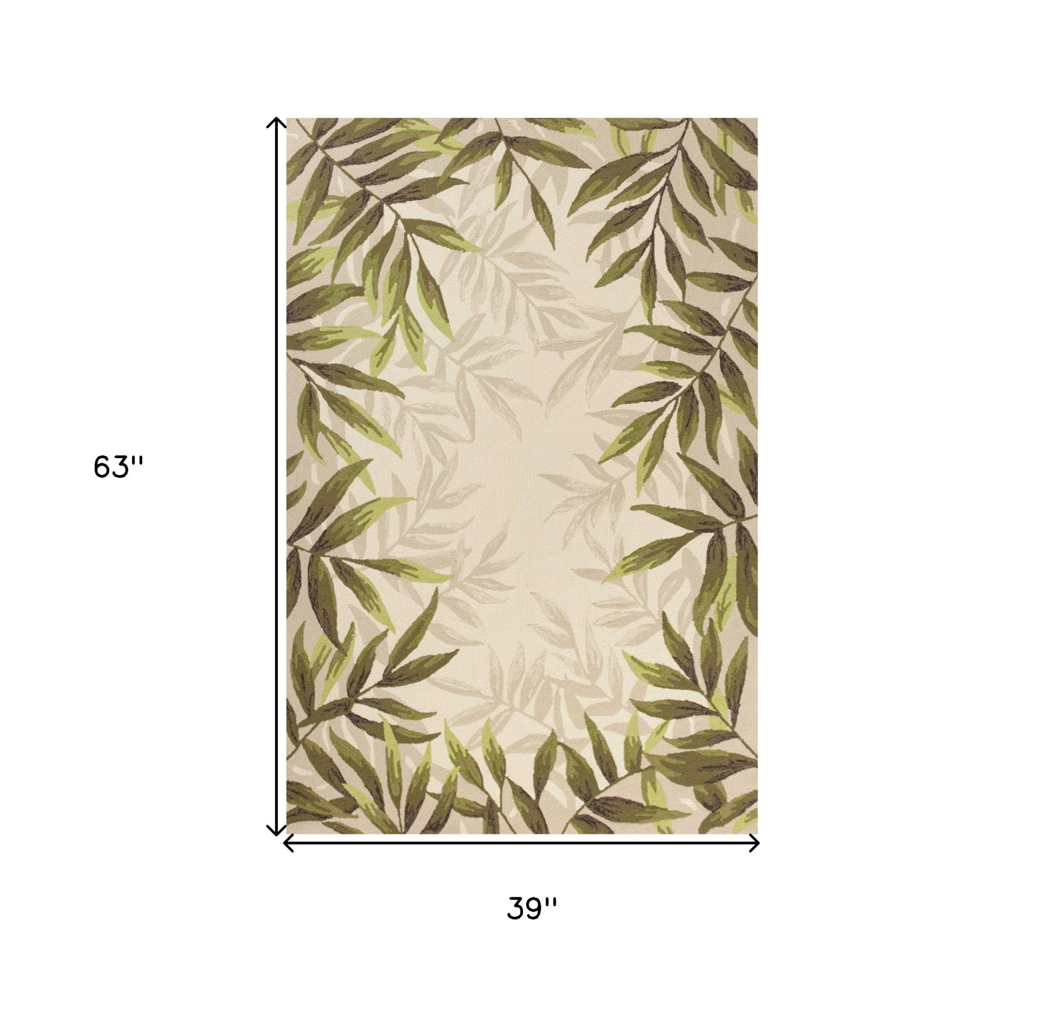 8' X 10' Beige Floral Handmade Indoor Outdoor Area Rug-Outdoor Rugs-DECOROLALA