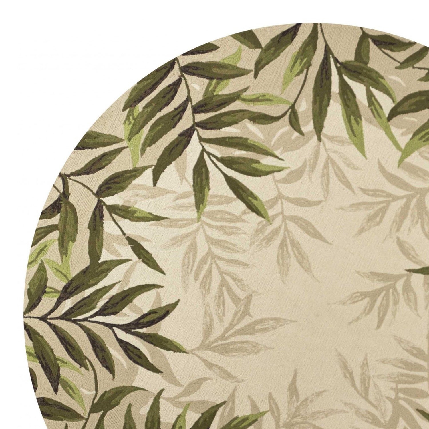 8' X 10' Beige Floral Handmade Indoor Outdoor Area Rug-Outdoor Rugs-DECOROLALA