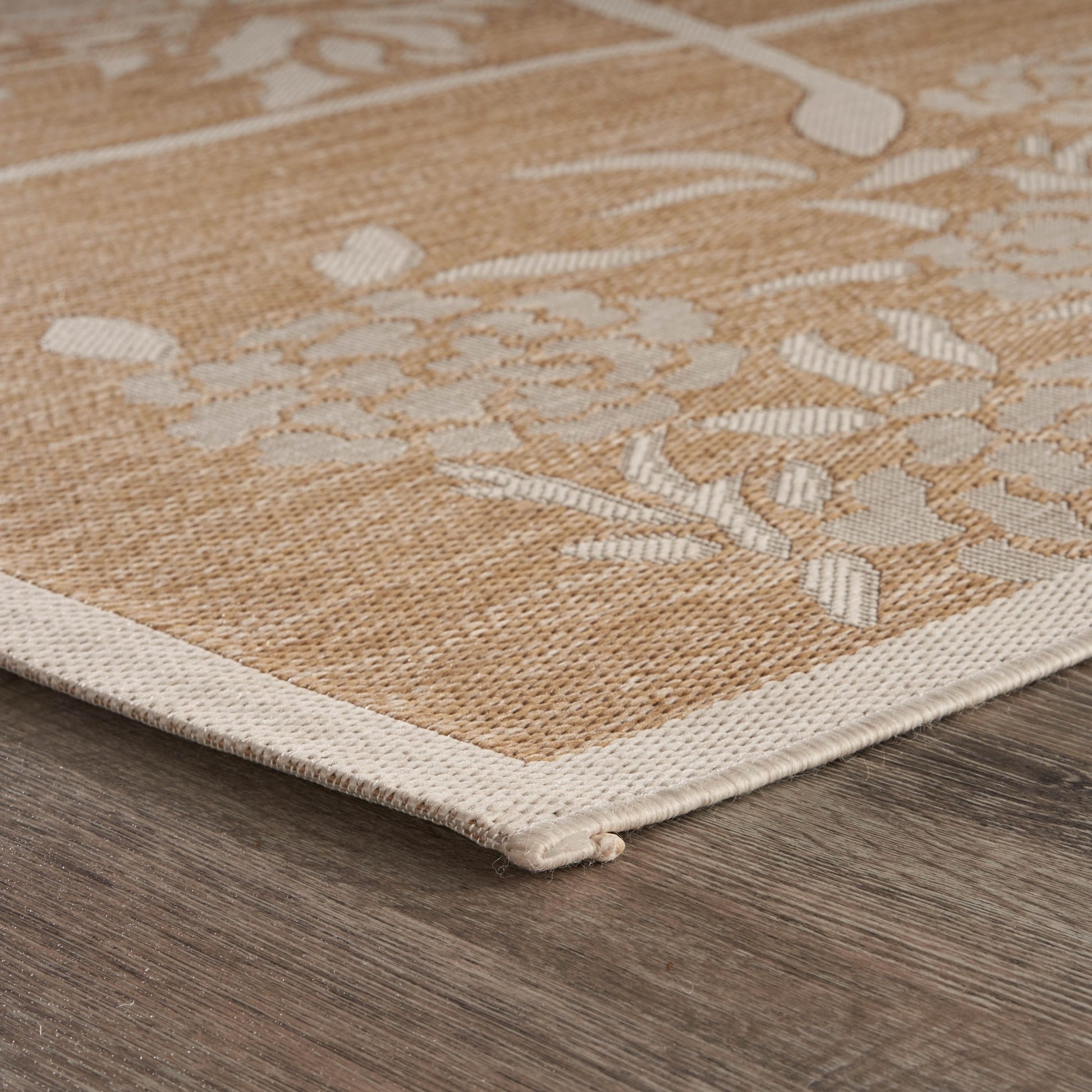 8' X 10' Beige Indoor Outdoor Area Rug-Outdoor Rugs-DECOROLALA