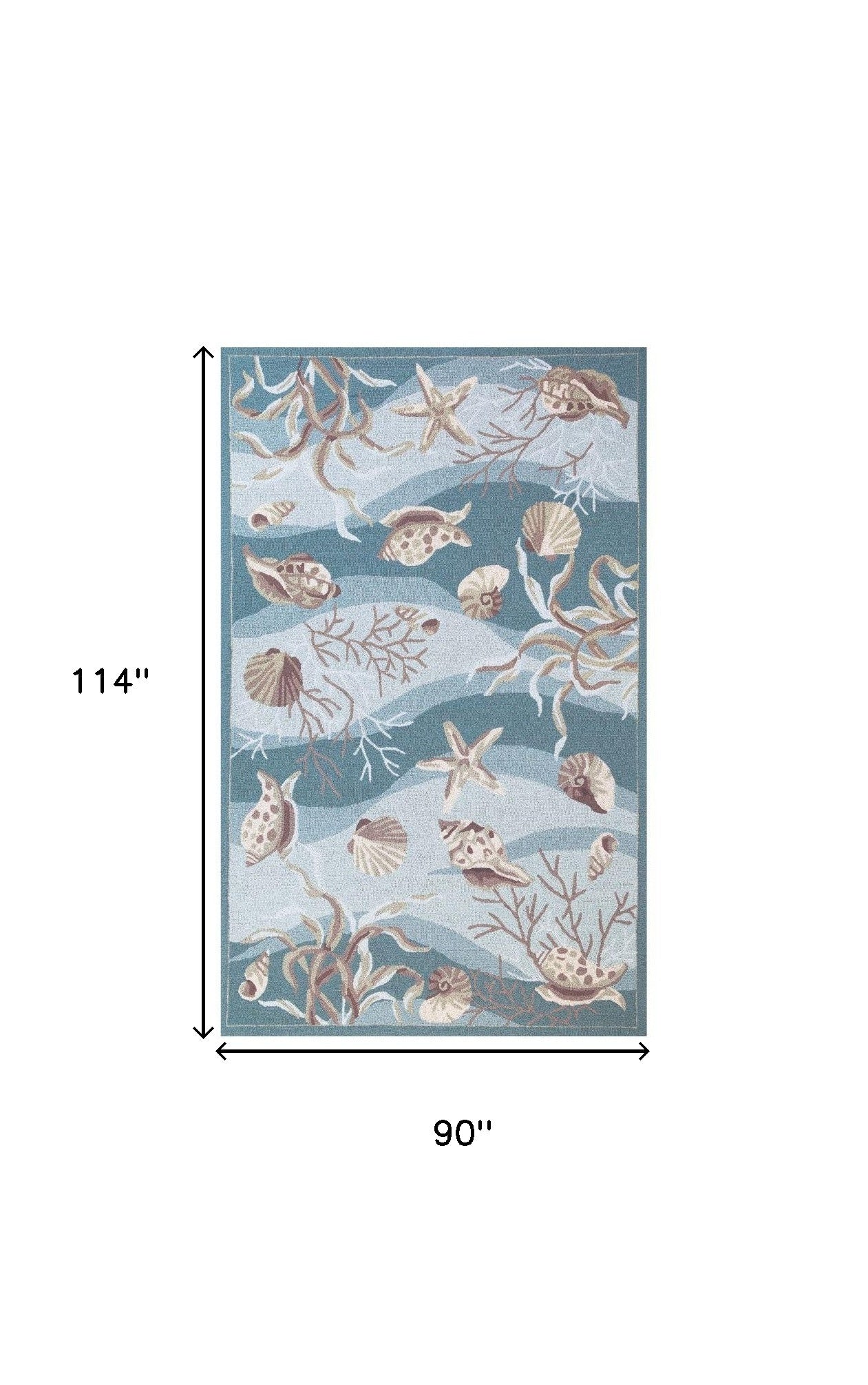 8' X 10' Beige Ivory And Brown Seashell and Coral Hand Tufted Area Rug-Area Rugs-DECOROLALA