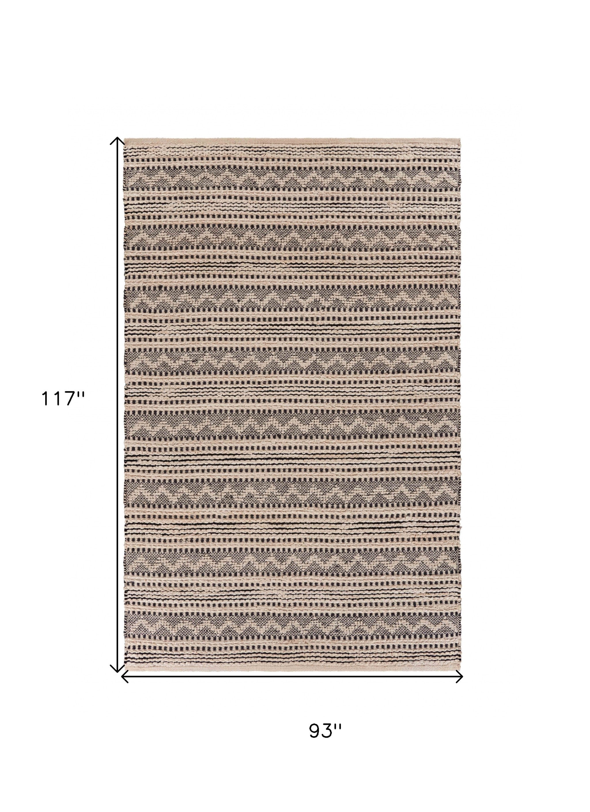 8' X 10' Black and Blush Chevron Stripe Area Rug-Area Rugs-DECOROLALA