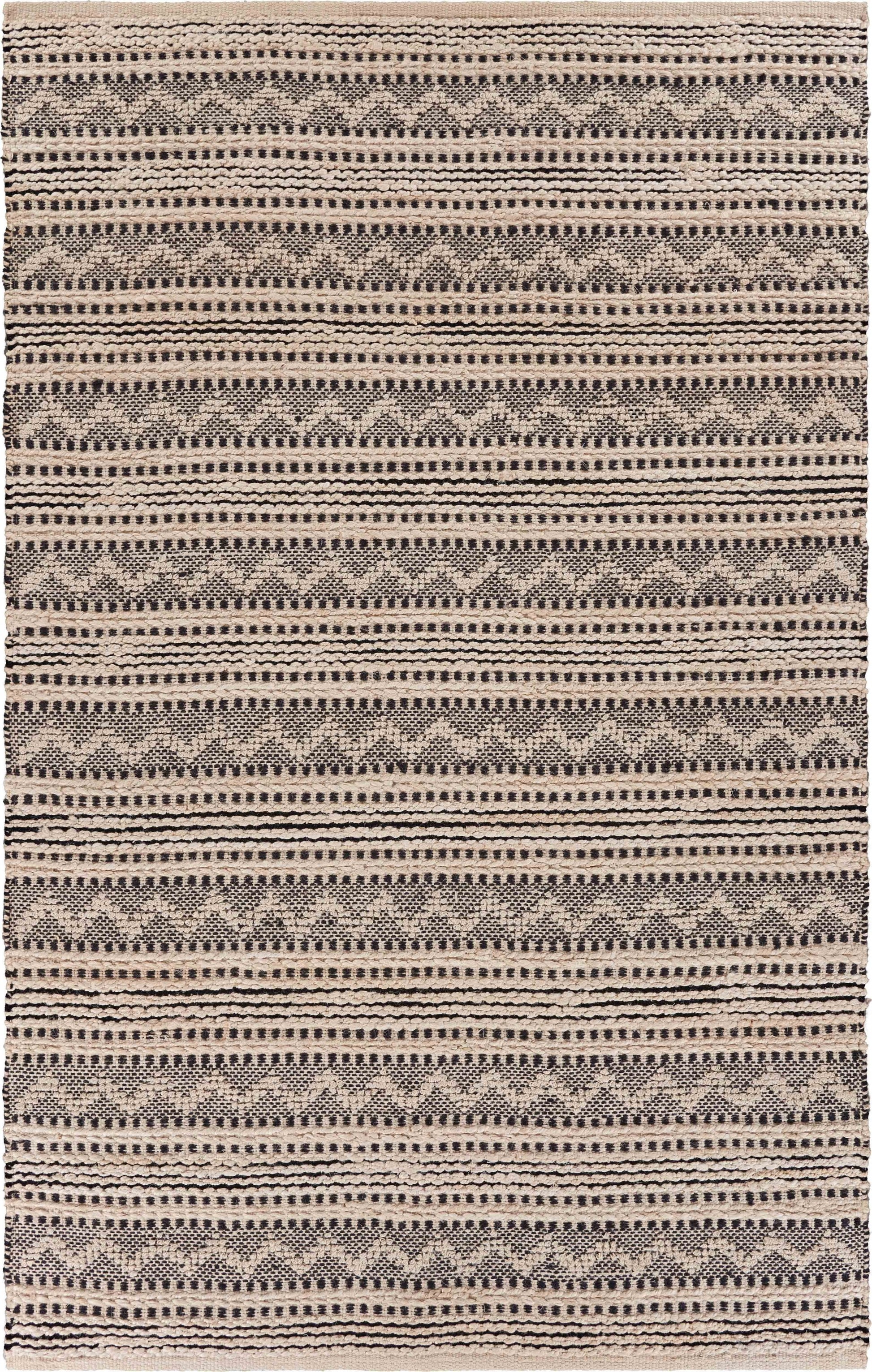8' X 10' Black and Blush Chevron Stripe Area Rug-Area Rugs-DECOROLALA