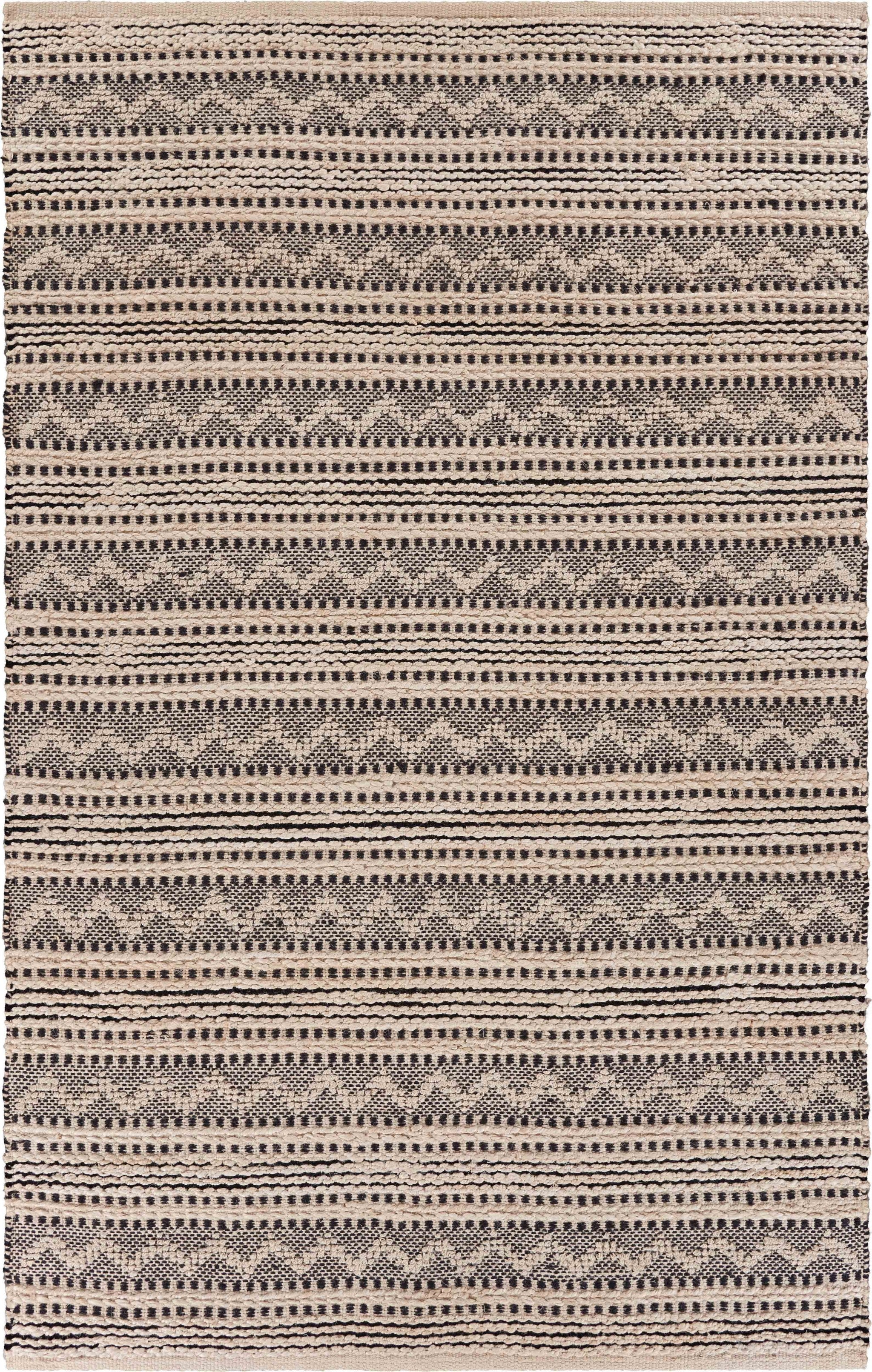 8' X 10' Black and Blush Chevron Stripe Area Rug-Area Rugs-DECOROLALA