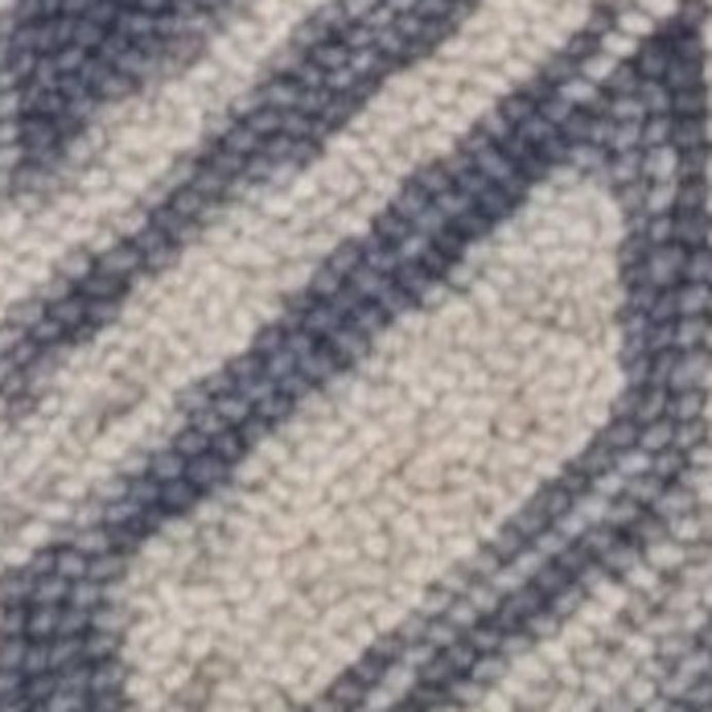 8' X 10' Blue And Beige Wool Chevron Hand Tufted Area Rug-Area Rugs-DECOROLALA